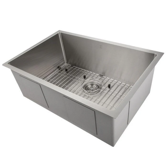 ZLINE 30 in. Meribel Undermount Single Bowl Stainless Steel Kitchen Sink with Bottom Grid, SRS-30 - Cheap Abt