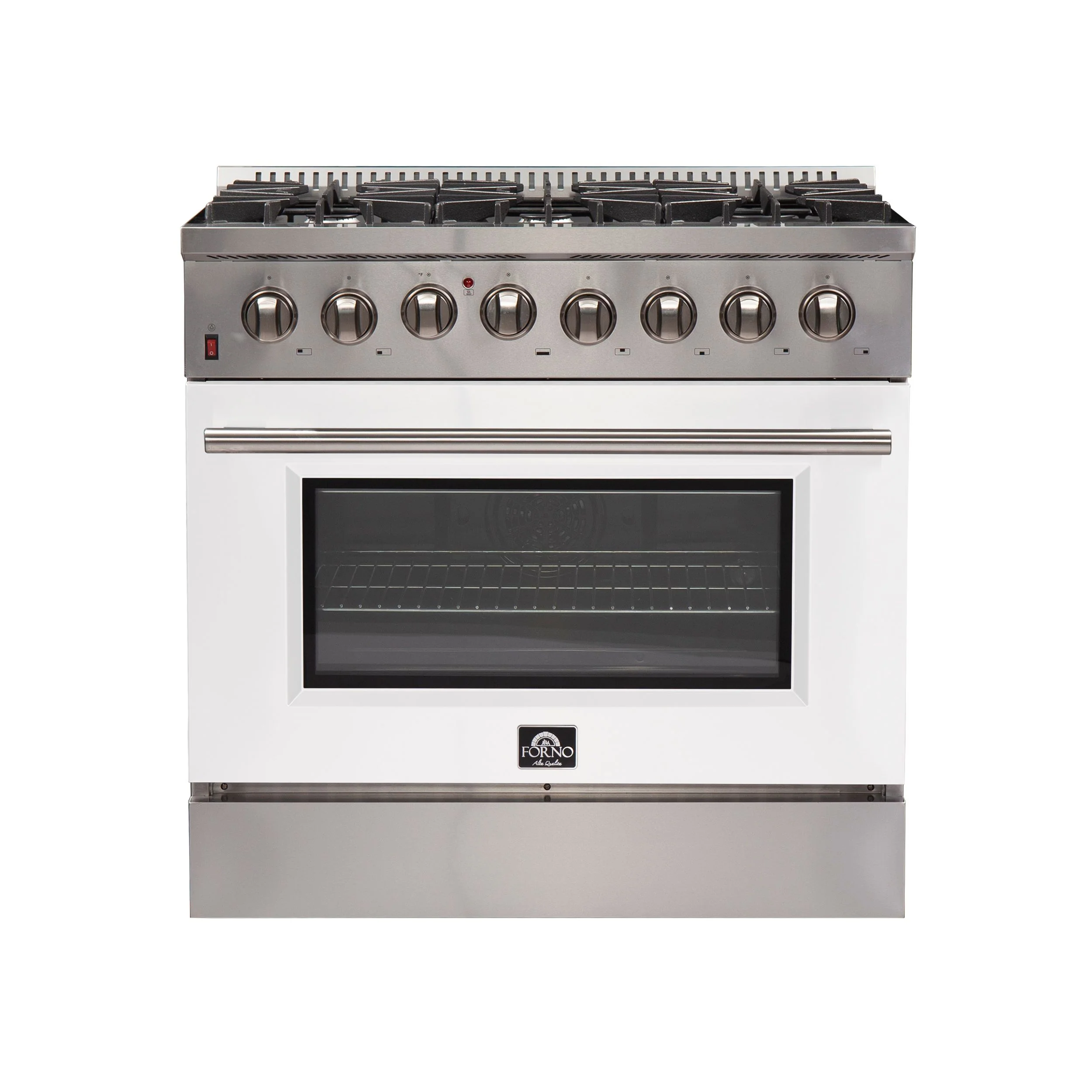 Forno 36 Inch Professional Freestanding Dual Fuel Range in White, FFSGS6156-36WHT - Cheap Abt