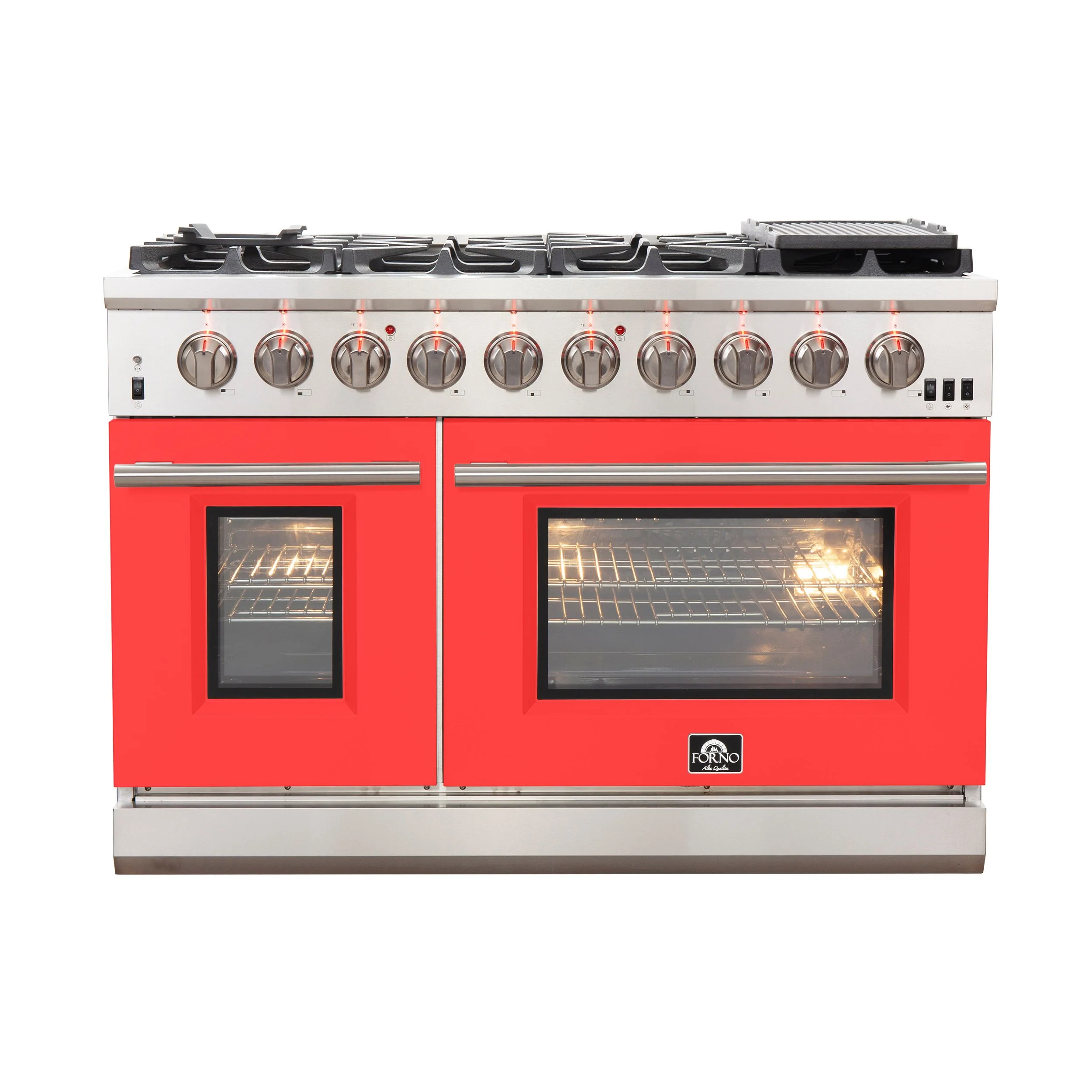 Forno 48 Inch Professional Freestanding Gas Range in Red, FFSGS6260-48RED - Cheap Abt