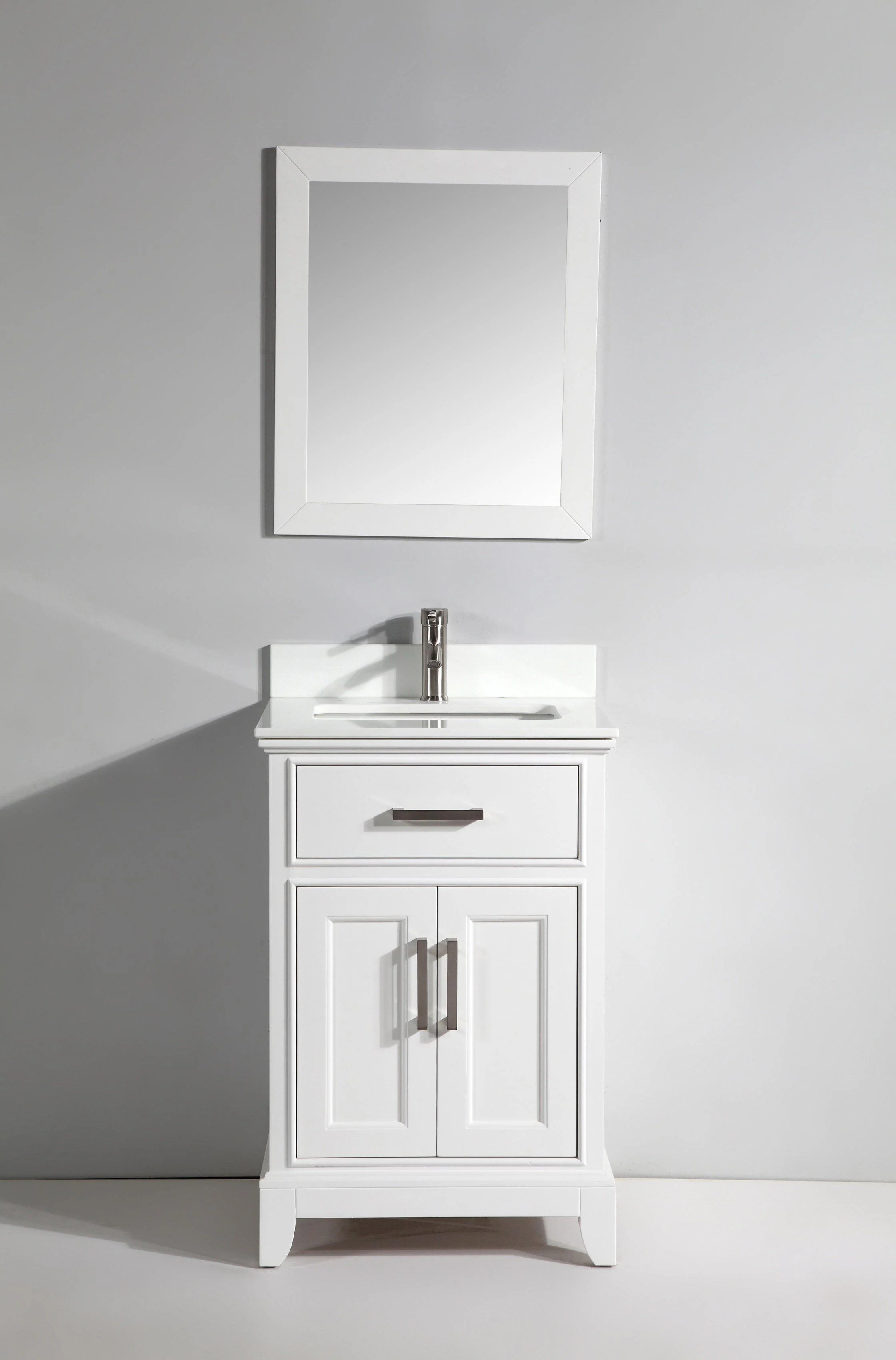 Vanity Art 24 in. Single Sink Vanity & Mirror - White, VA1024W - Cheap Abt