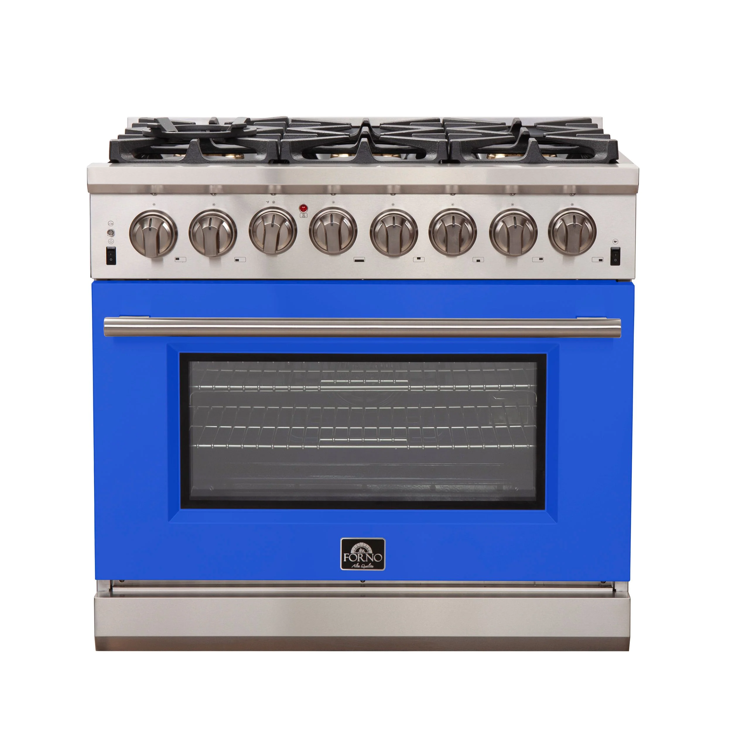 Forno 36 Inch Professional Freestanding Dual Fuel Range in Blue, FFSGS6187-36BLU - Cheap Abt