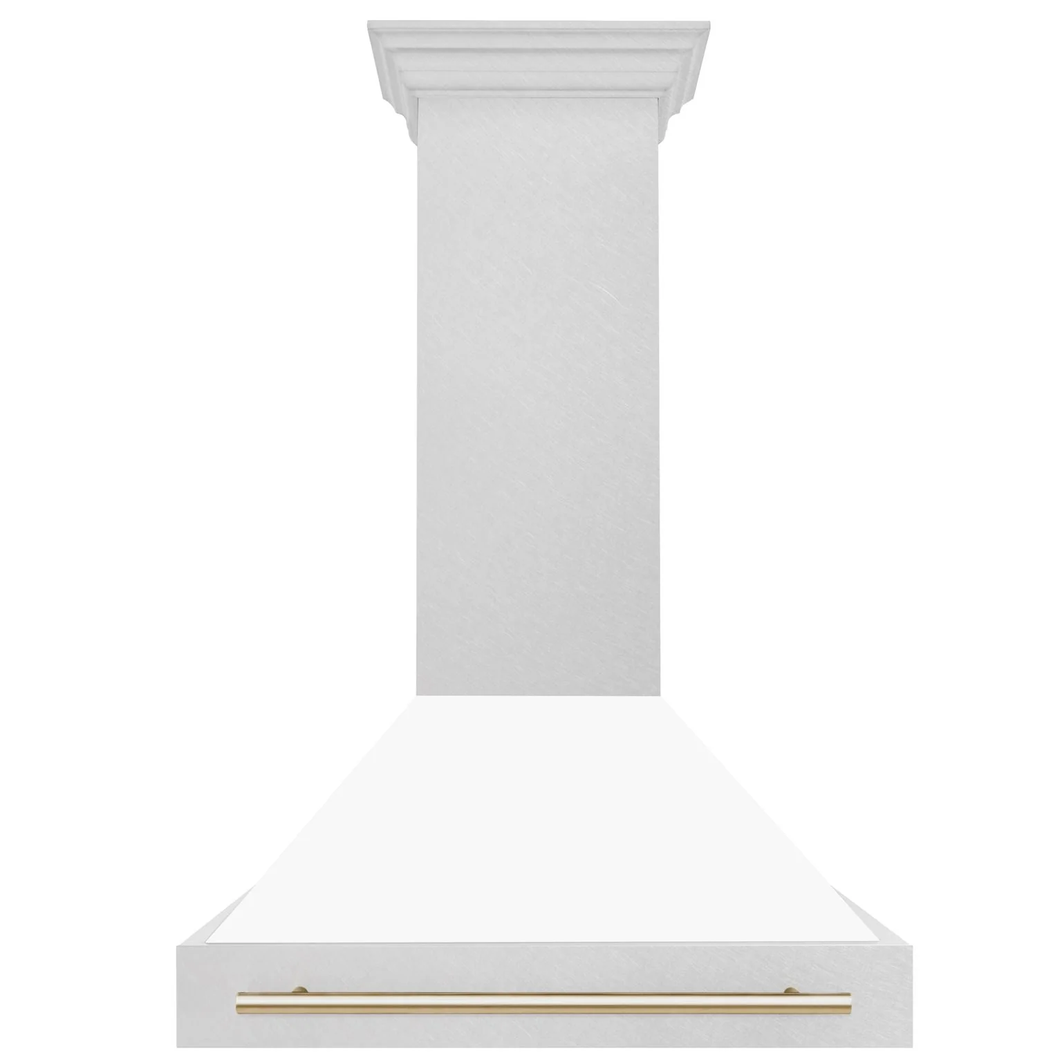 ZLINE Autograph 36 Inch DuraSnow® Stainless Steel Range Hood with White Matte Shell and Gold Handle, 8654SNZ-WM36-G - Cheap Abt