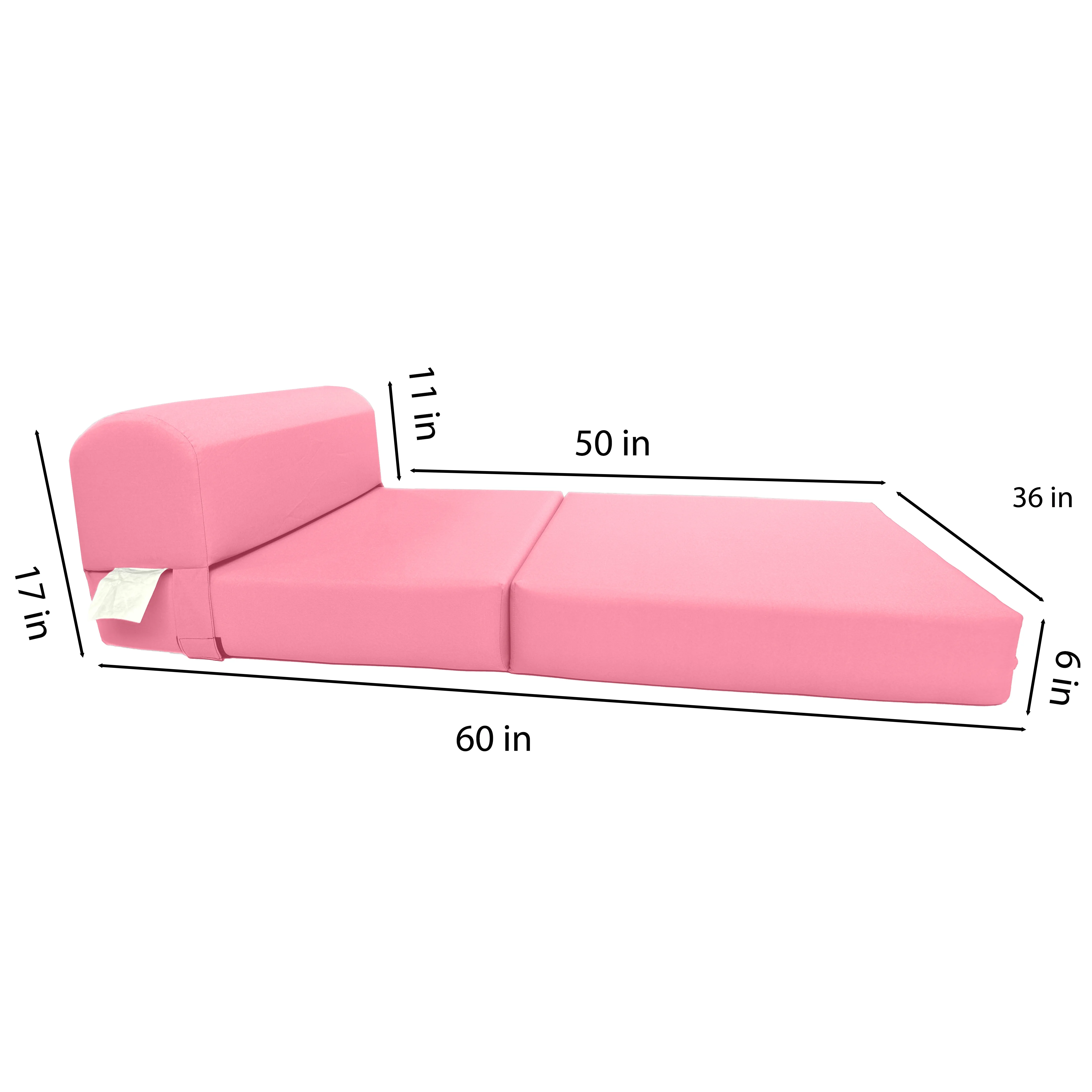 Pink Sleeper Chair Folding Foam Beds. Portable Studio Sofa Guest Bed. 6 x 36 x 70 - Cheap Abt