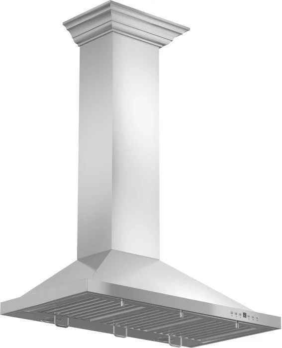 ZLINE 42 in. Convertible Vent Wall Mount Range Hood in Stainless Steel with Crown Molding, KBCRN-42 - Cheap Abt