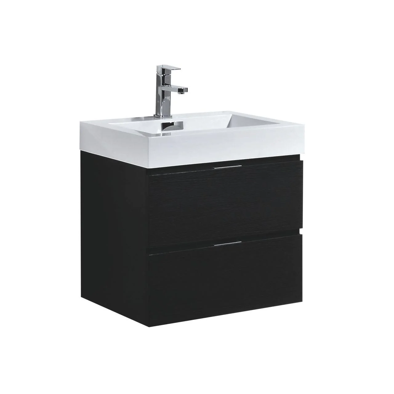 Bliss 24 in. Wall Mount Modern Bathroom Vanity - Black - Cheap Abt