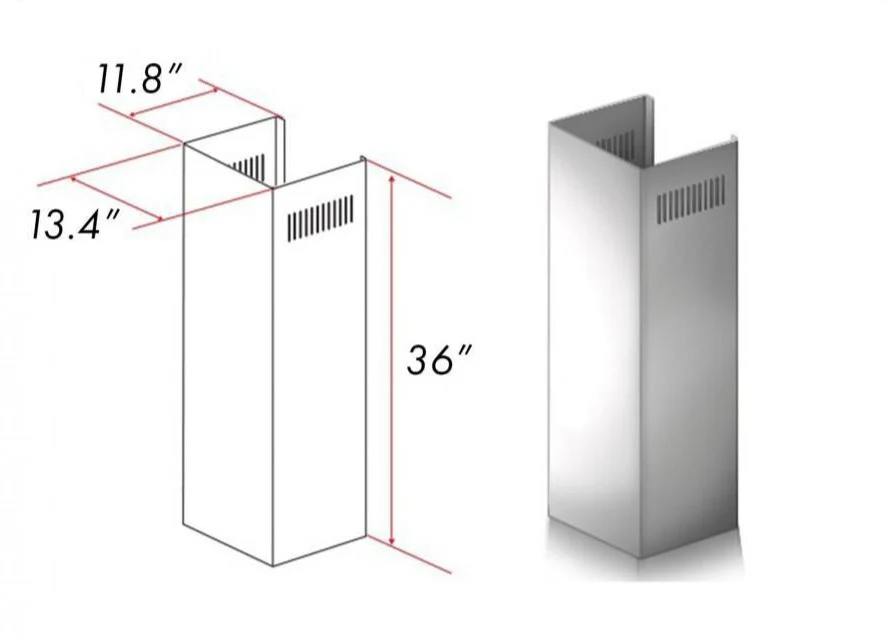 ZLINE 1 Piece Outdoor Chimney Extension for 10ft Ceilings (1PCEXT-667/697-304) - Cheap Abt