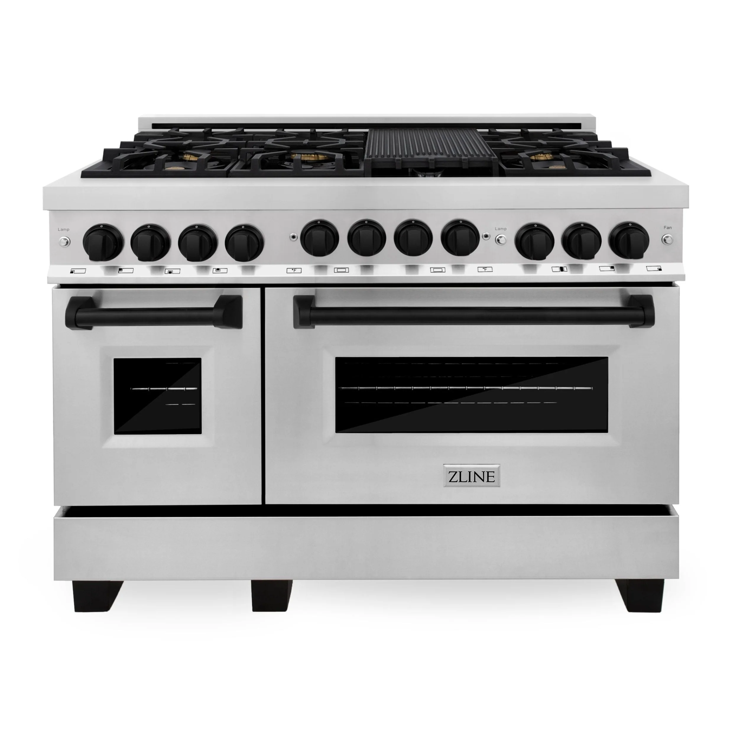 ZLINE Autograph Edition 48 Inch 6.0 cu. ft. Gas Range in Stainless Steel with Matte Black Accents, RGZ-48-MB - Cheap Abt