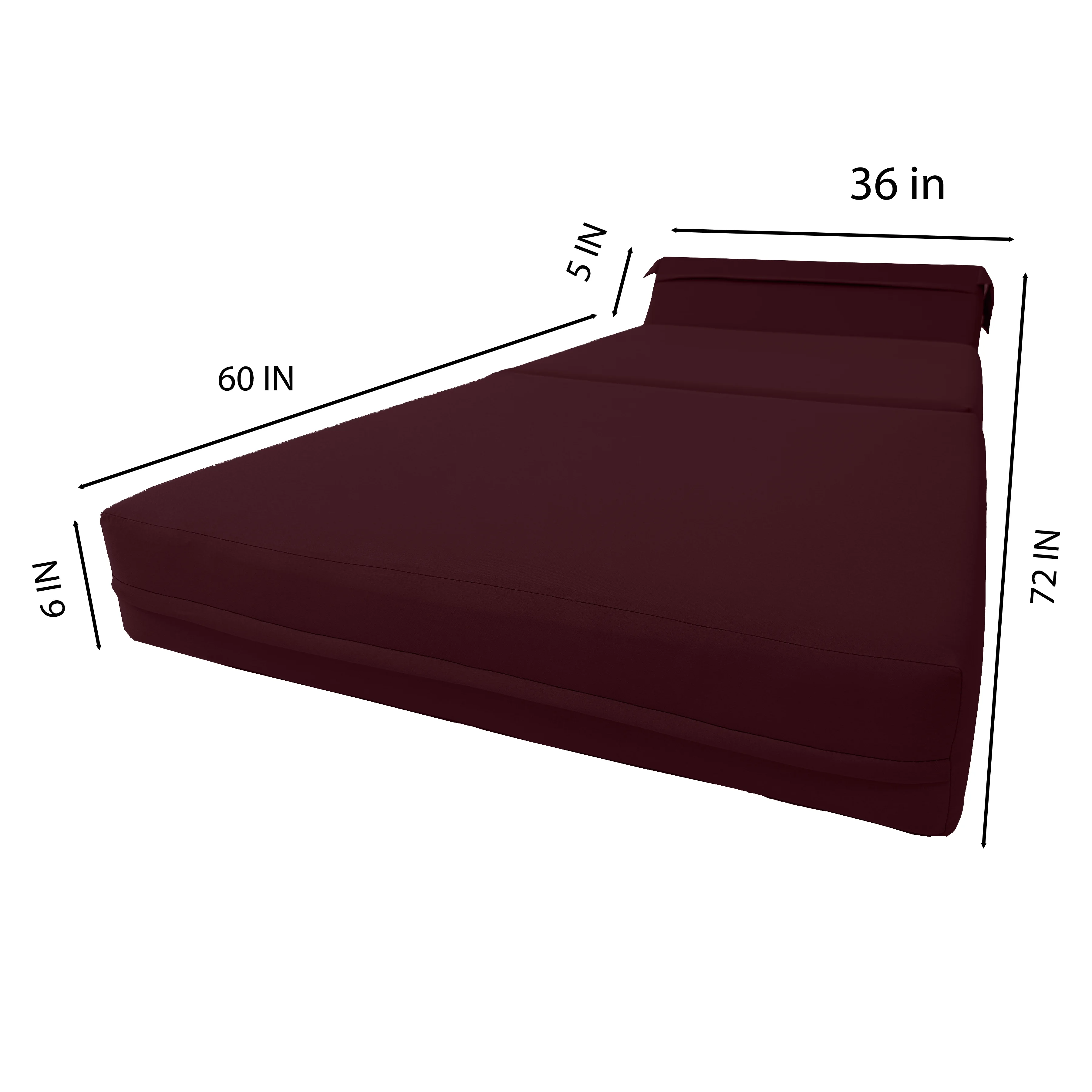 Brown Sleeper Chair Folding Foam Beds. Portable Studio Sofa Guest Bed. 6 x 36 x 70 - Cheap Abt
