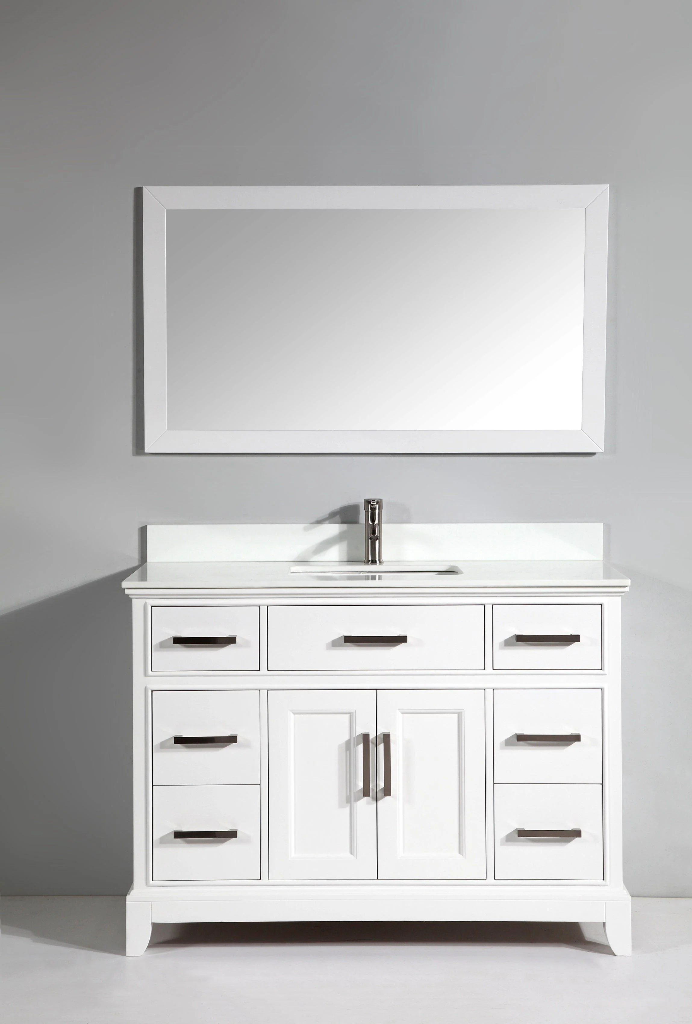 Vanity Art 48 in. Single Sink Vanity & Mirror - White, VA1048W - Cheap Abt