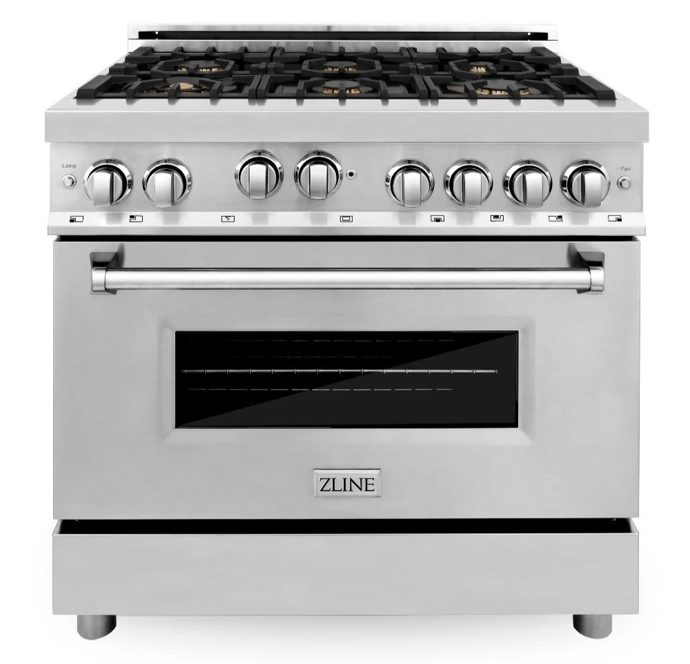 ZLINE 36 in. Professional Gas Burner/Gas Oven Gas in Stainless Steel with Brass Burners, RG-BR-36 - Cheap Abt