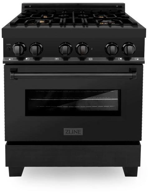 ZLINE 30 in. Professional Gas Burner/Electric Oven in Black Stainless Steel with Brass Burners, RAB-BR-30 - Cheap Abt