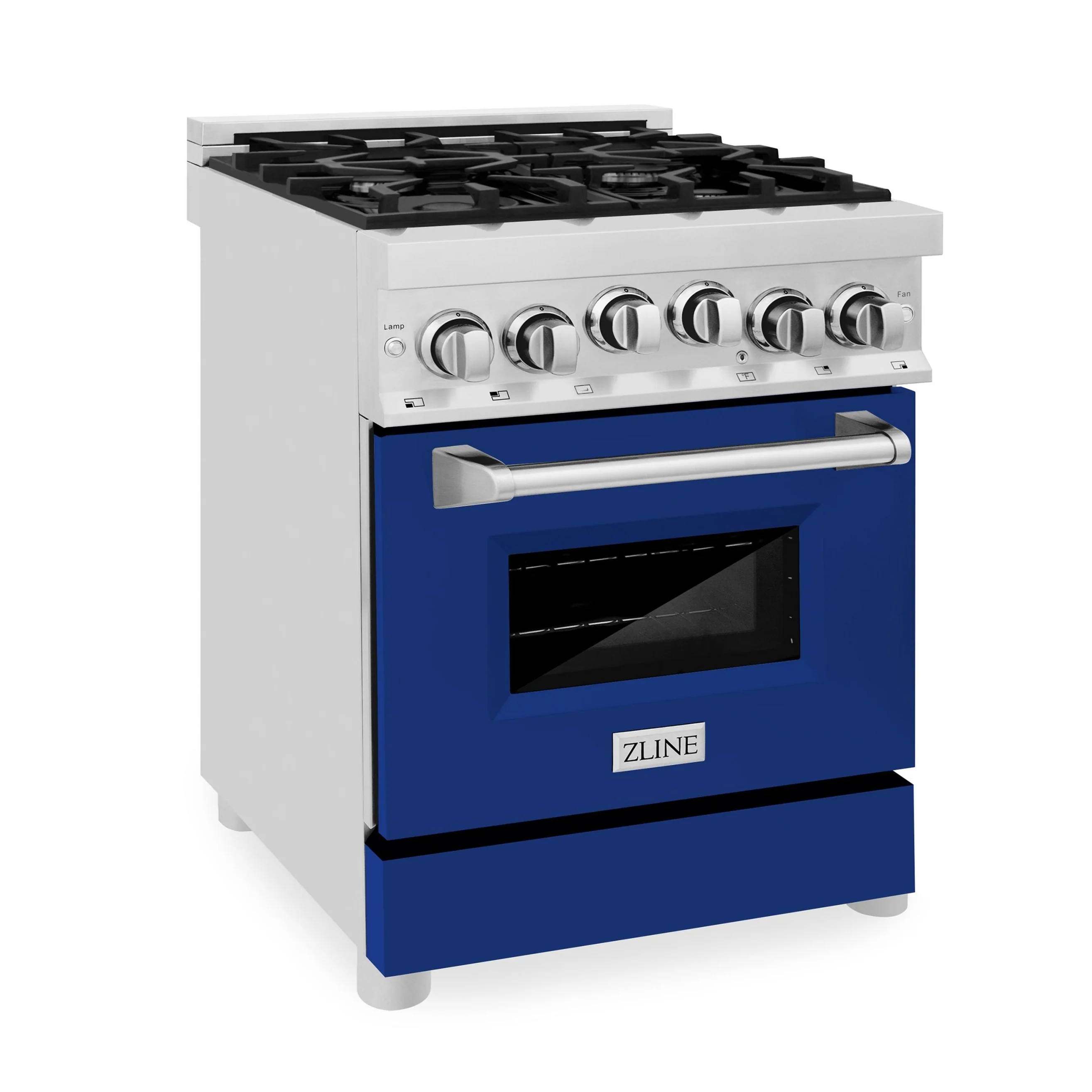 ZLINE 24 Inch 2.8 cu. ft. Range with Gas Stove and Gas Oven in Stainless Steel and Blue Gloss Door, RG-BG-24 - Cheap Abt