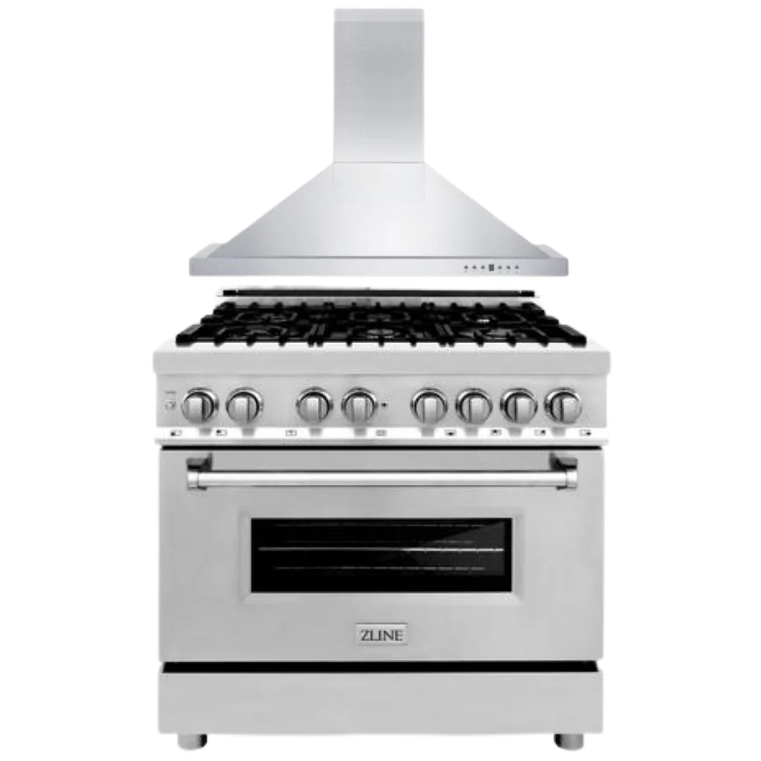 ZLINE Appliance Bundle - 36 in. Dual Fuel Range, 36 in. Range Hood, AB-RA36 - Cheap Abt