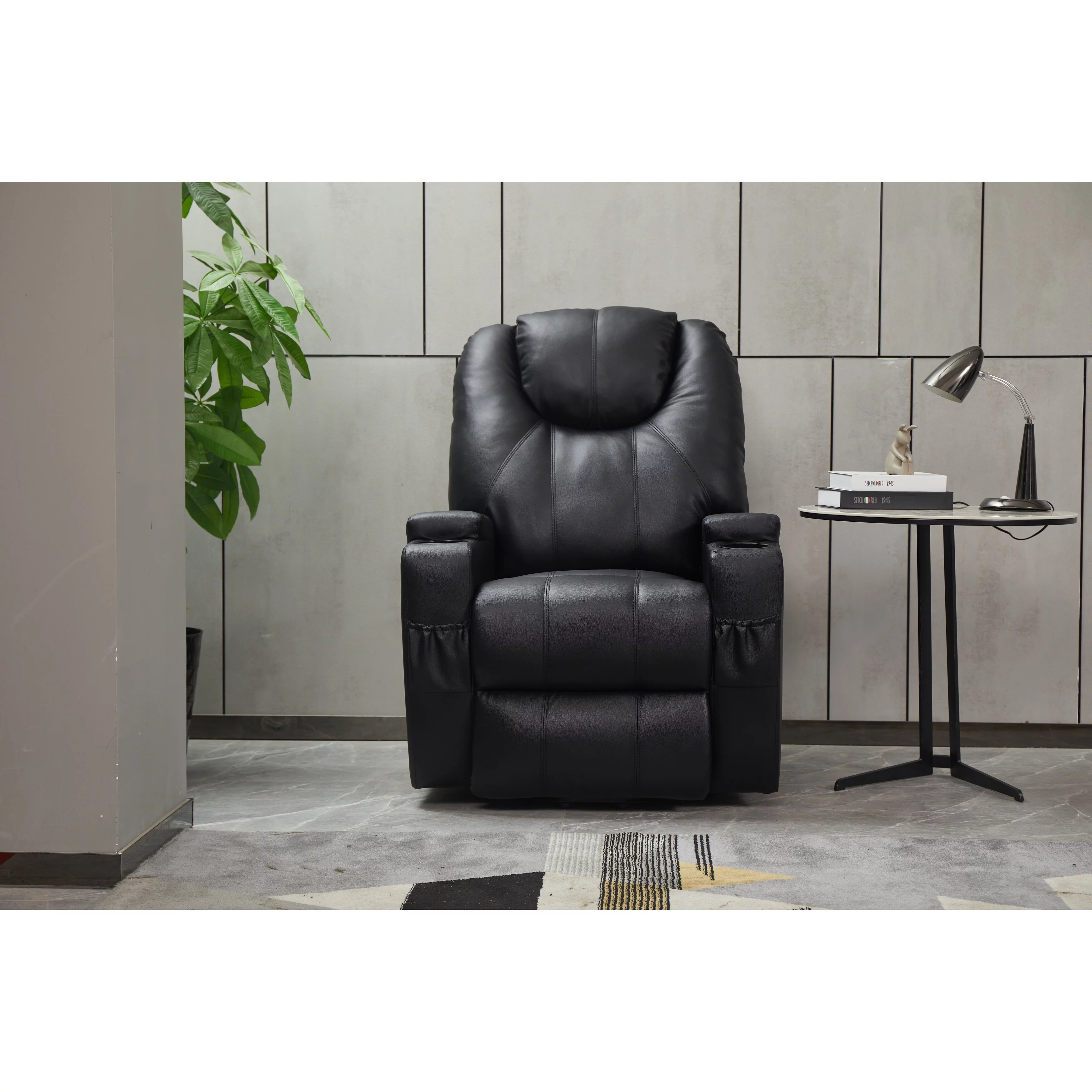 Power Lift Recliner Chair PU Leather for Elderly Black - Cheap Abt