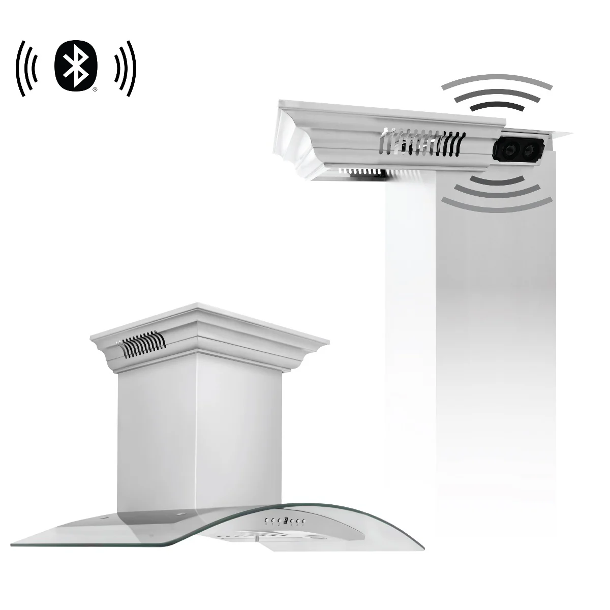 ZLINE 36 in. Wall Mount Range Hood in Stainless Steel with Built-in CrownSound Bluetooth Speakers, KN4CRN-BT-36 - Cheap Abt
