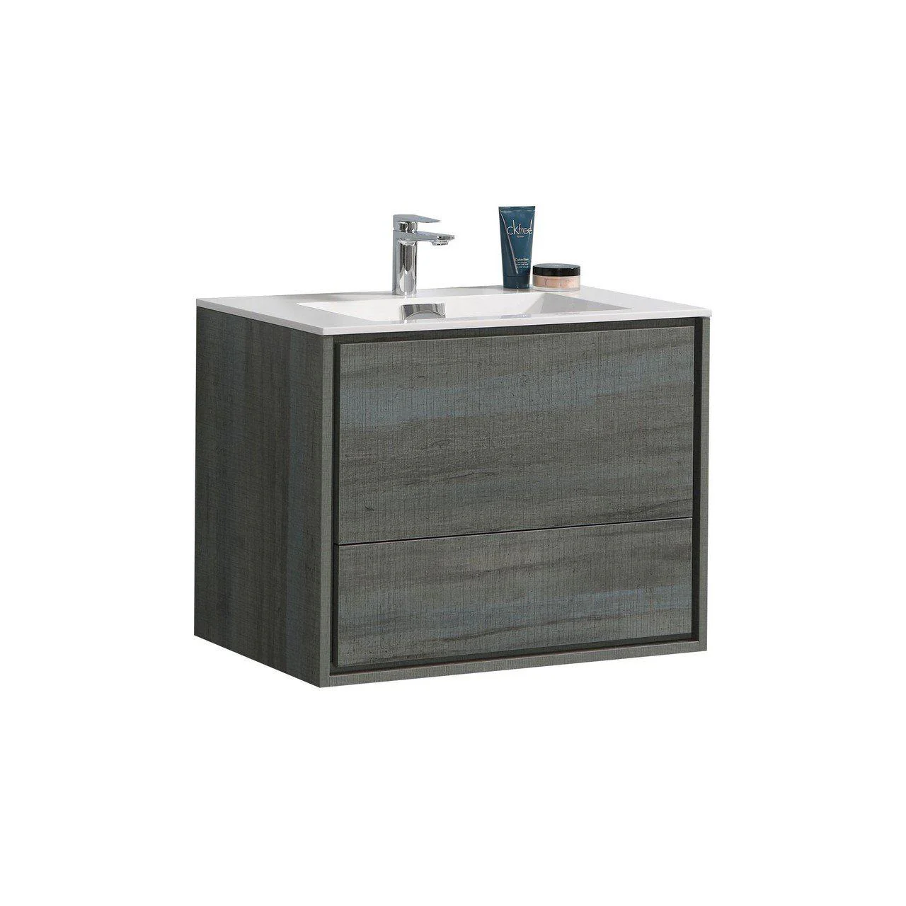 KubeBath De Lusso 30 in. Wall Mount Modern Bathroom Vanity - Ocean Gray, DL30-BE - Cheap Abt