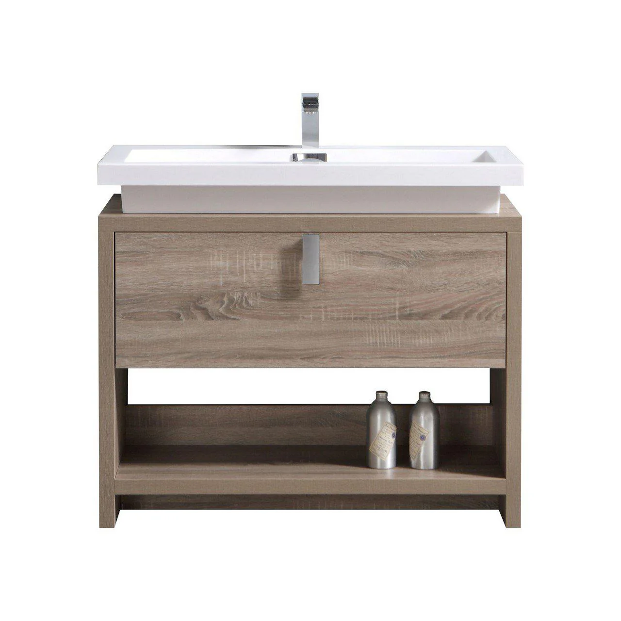 KubeBath Levi 40 in. Modern Bathroom Vanity w/ Cubby Hole - Havana Oak, L1000CO - Cheap Abt