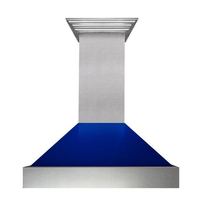 ZLINE 48 in. Ducted DuraSnow® Stainless Steel Range Hood with Blue Gloss Shell, 8654BG-48 - Cheap Abt