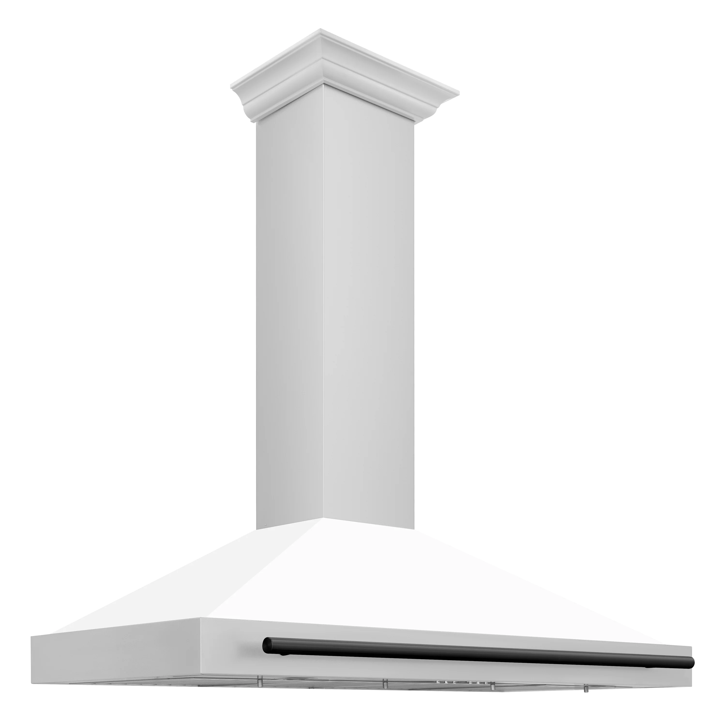 ZLINE 48 Inch Autograph Edition Stainless Steel Range Hood with a White Matte Shell and Matte Black Handle, KB4STZ-WM48-MB - Cheap Abt
