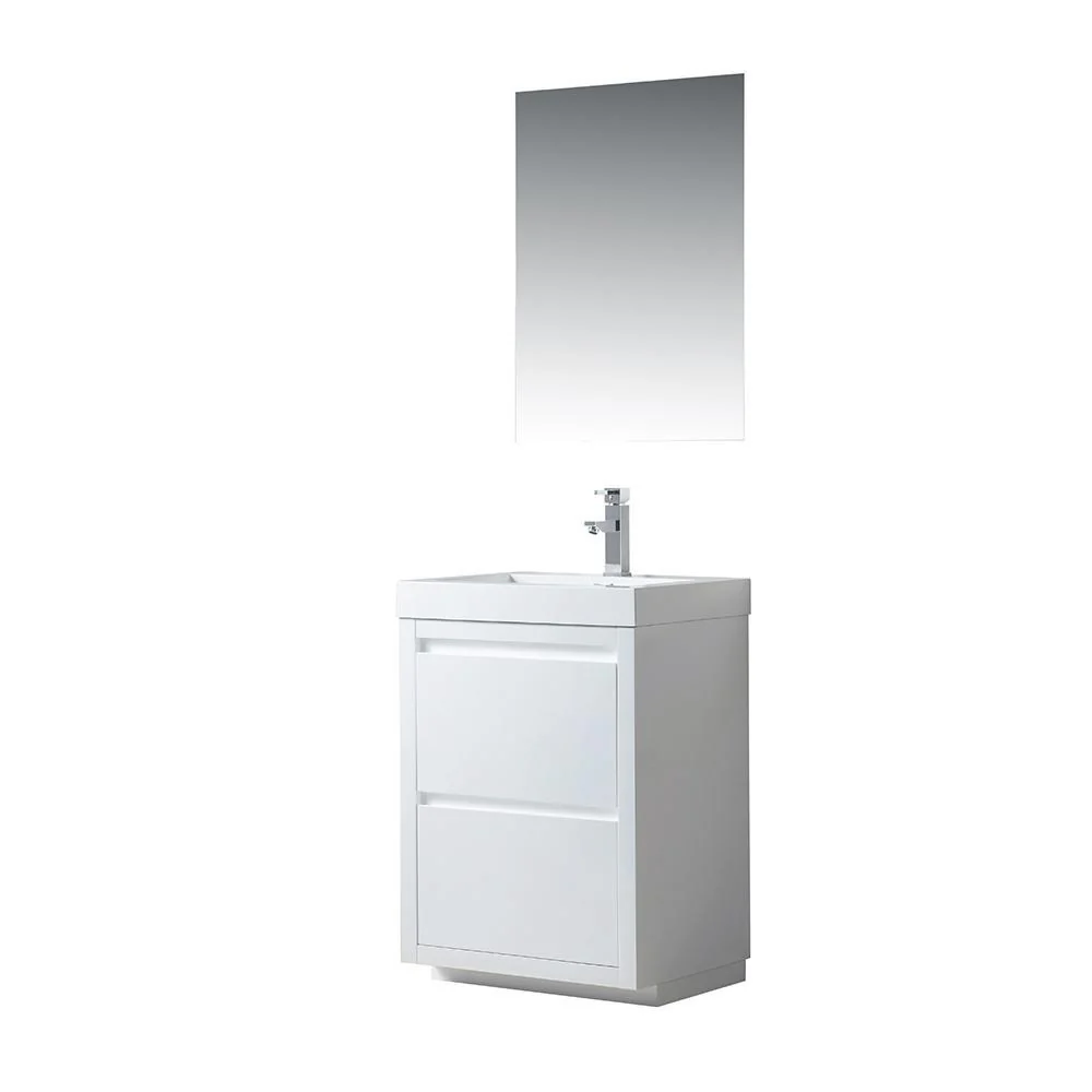 Vanity Art Single-Sink Bathroom Vanity With Resin Top, 24 in. - Cheap Abt