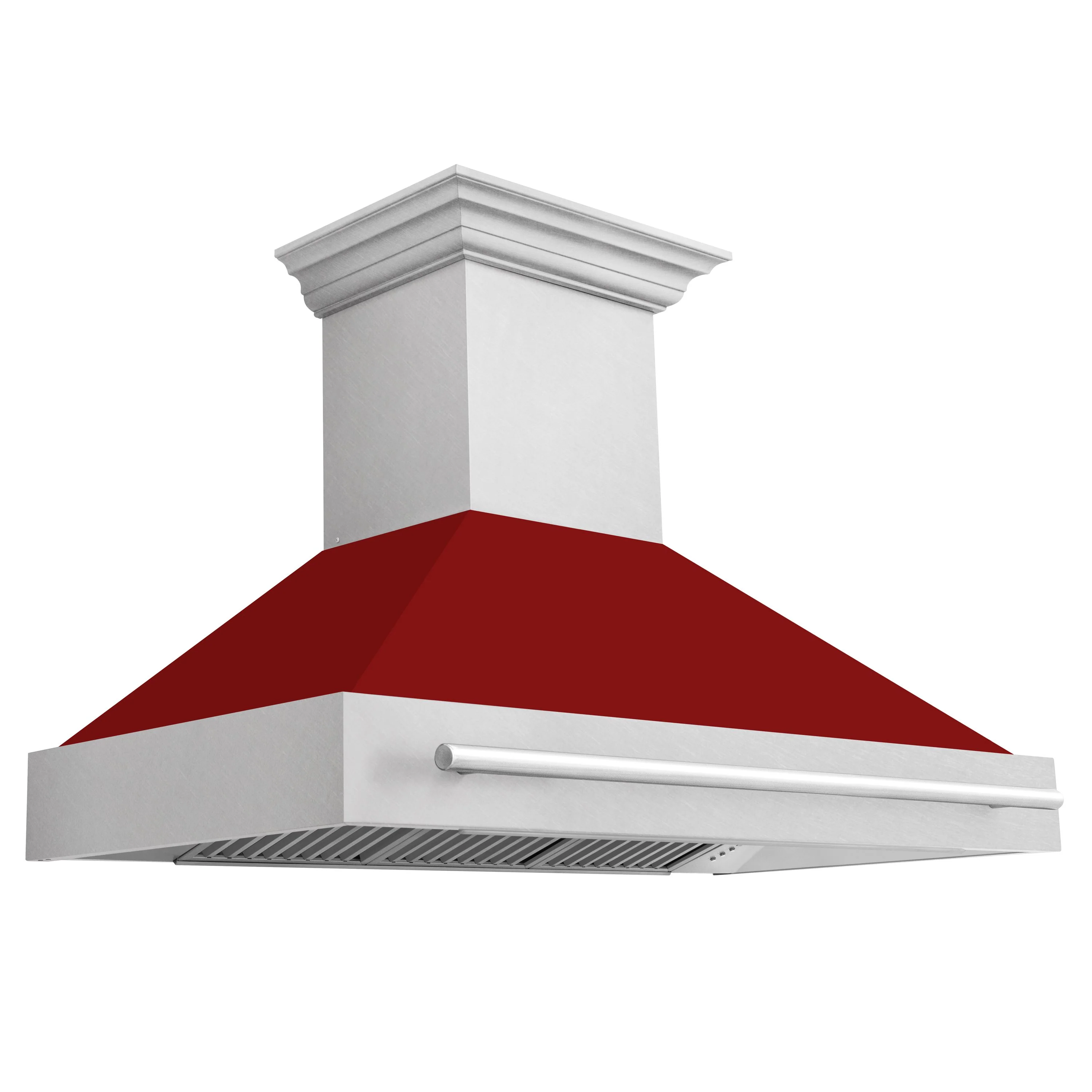 ZLINE 48 In. DuraSnow® Stainless Steel Range Hood with Red Gloss Shell, 8654SNX-RG48 - Cheap Abt