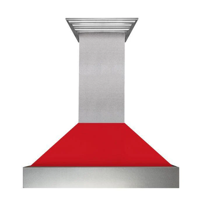 ZLINE 48 in. Ducted DuraSnow® Stainless Steel Range Hood with Red Matte Shell, 8654RM-48 - Cheap Abt