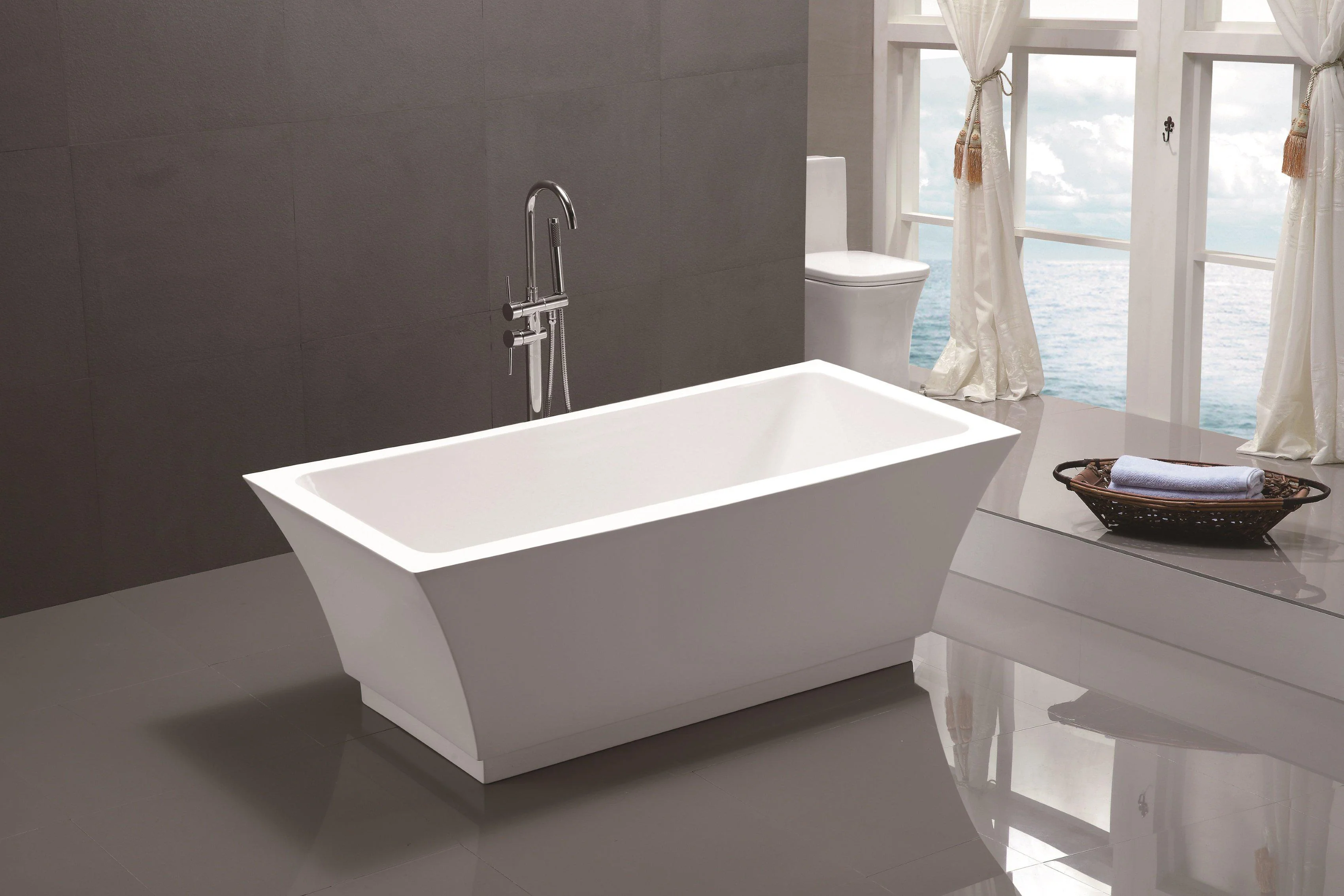 Vanity Art 66.5 in. x 31.5 in. Freestanding Soaking Bathtub, VA6817-L - Cheap Abt