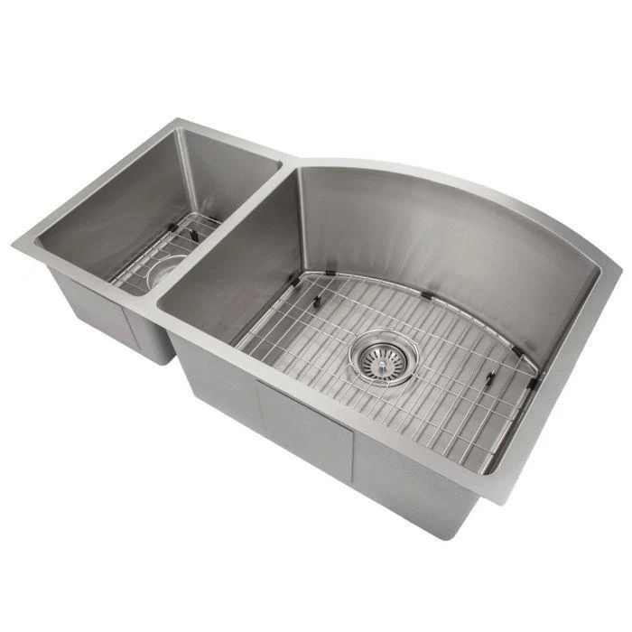 ZLINE 33 in. Aspen Undermount Double Bowl Stainless Steel Kitchen Sink with Bottom Grid, SC30D-33 - Cheap Abt