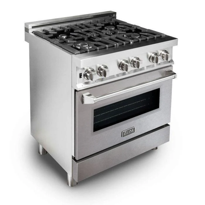 ZLINE Kitchen and Bath 30 in. Professional Gas Burner/Electric Oven Stainless Steel Range with DuraSnow® Finish Door, RA-SN-30 - Cheap Abt
