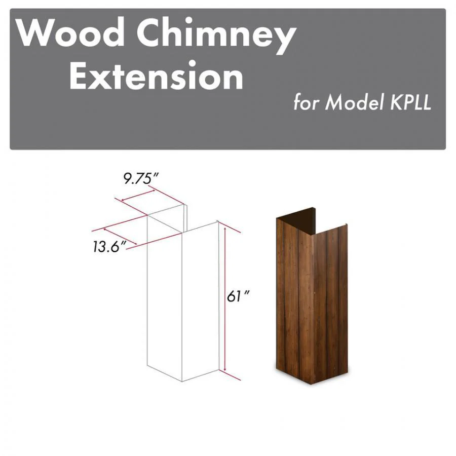 ZLINE 61 in. Wooden Chimney Extension for Ceilings up to 12.5 ft, KPLL-E - Cheap Abt
