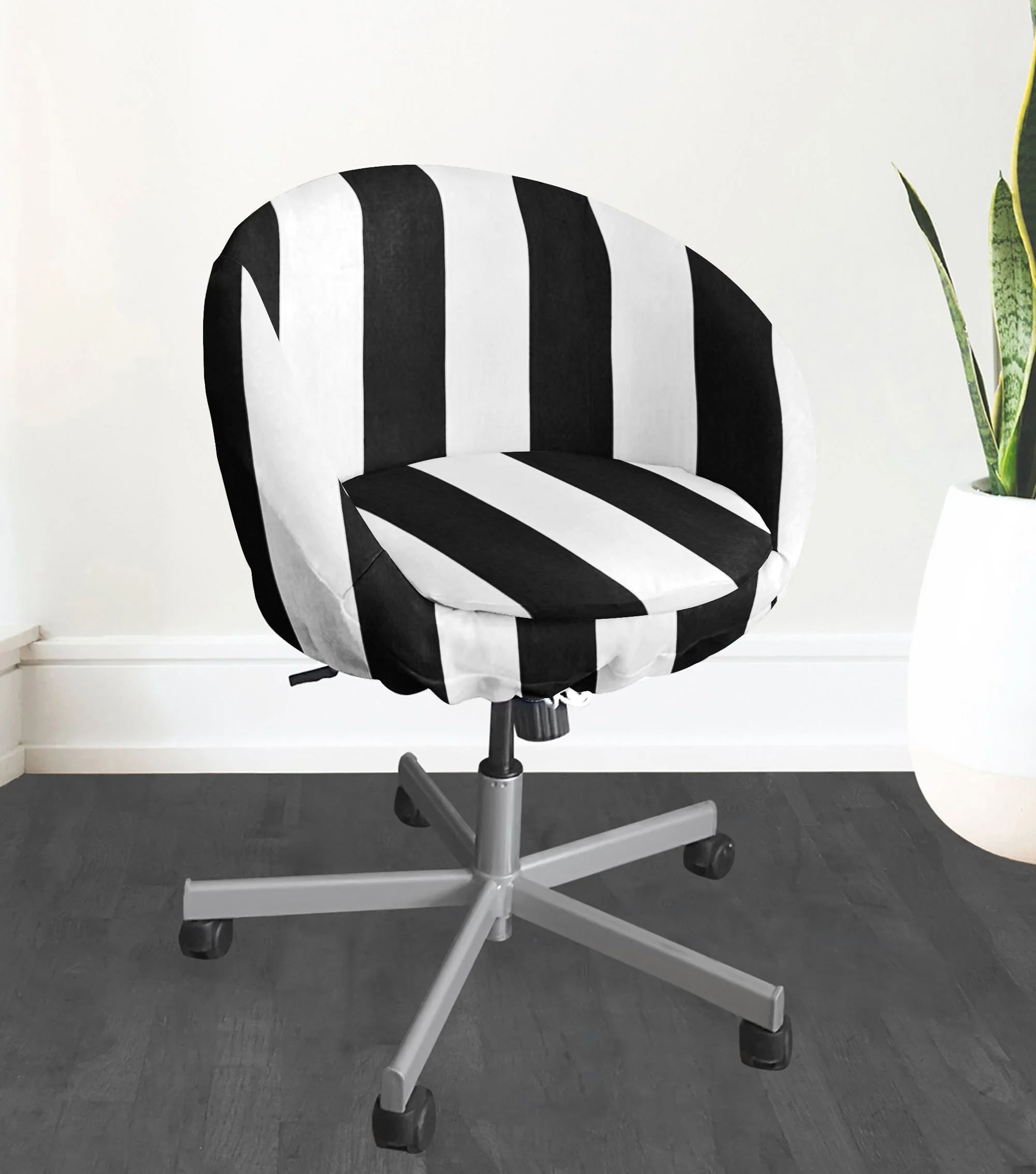 Compatible with IKEA SKRUVSTA. Black Stripe Swivel Chair Cover - Cheap Abt