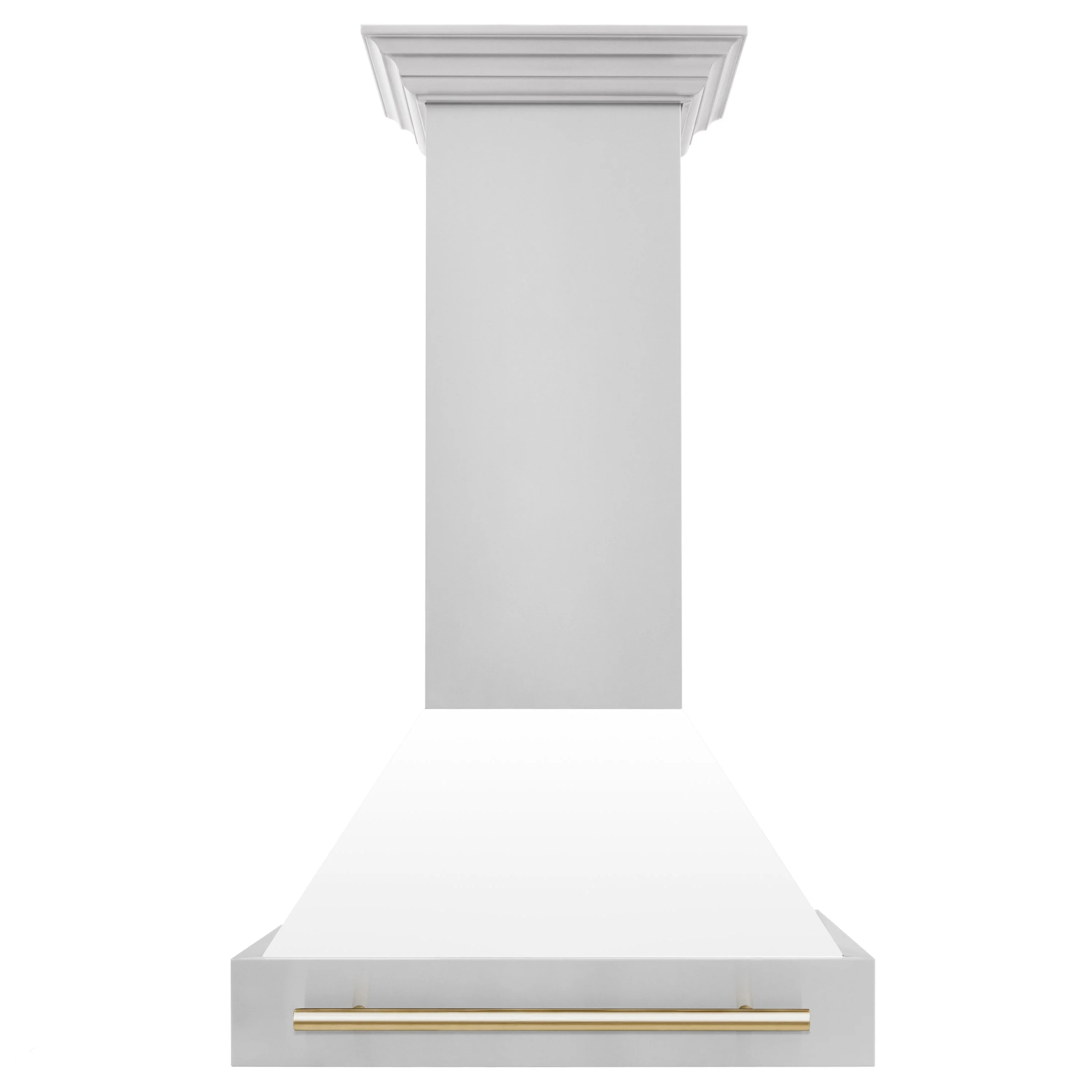 ZLINE 30 Inch Autograph Edition Range Hood with White Matte Shell and Gold Handle, 8654STZ-WM30-G - Cheap Abt