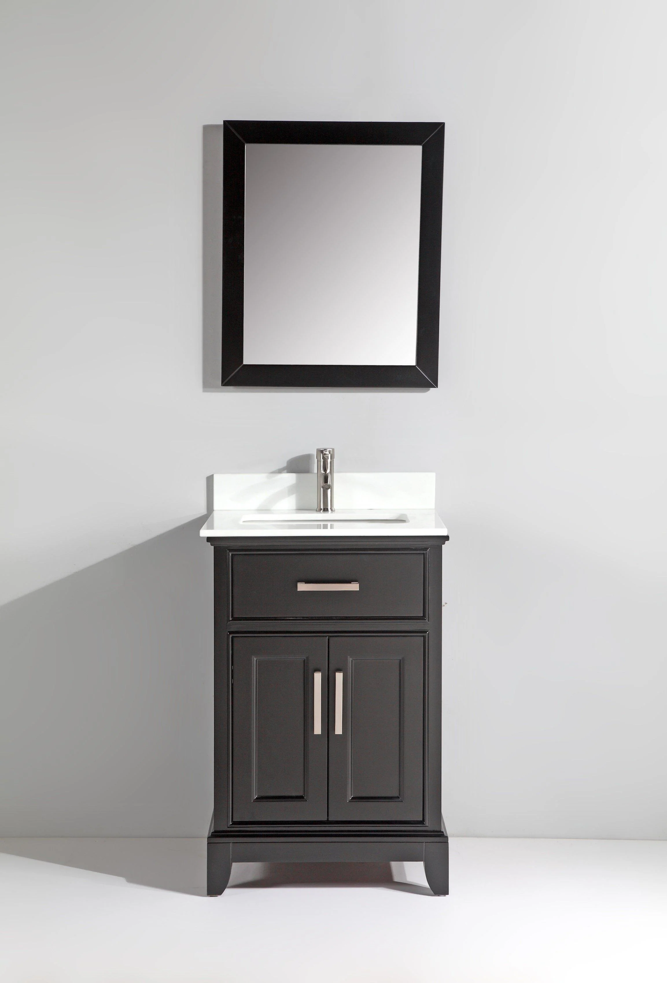 Vanity Art 24 in. Single Sink Vanity & Mirror - Espresso, VA1024E - Cheap Abt