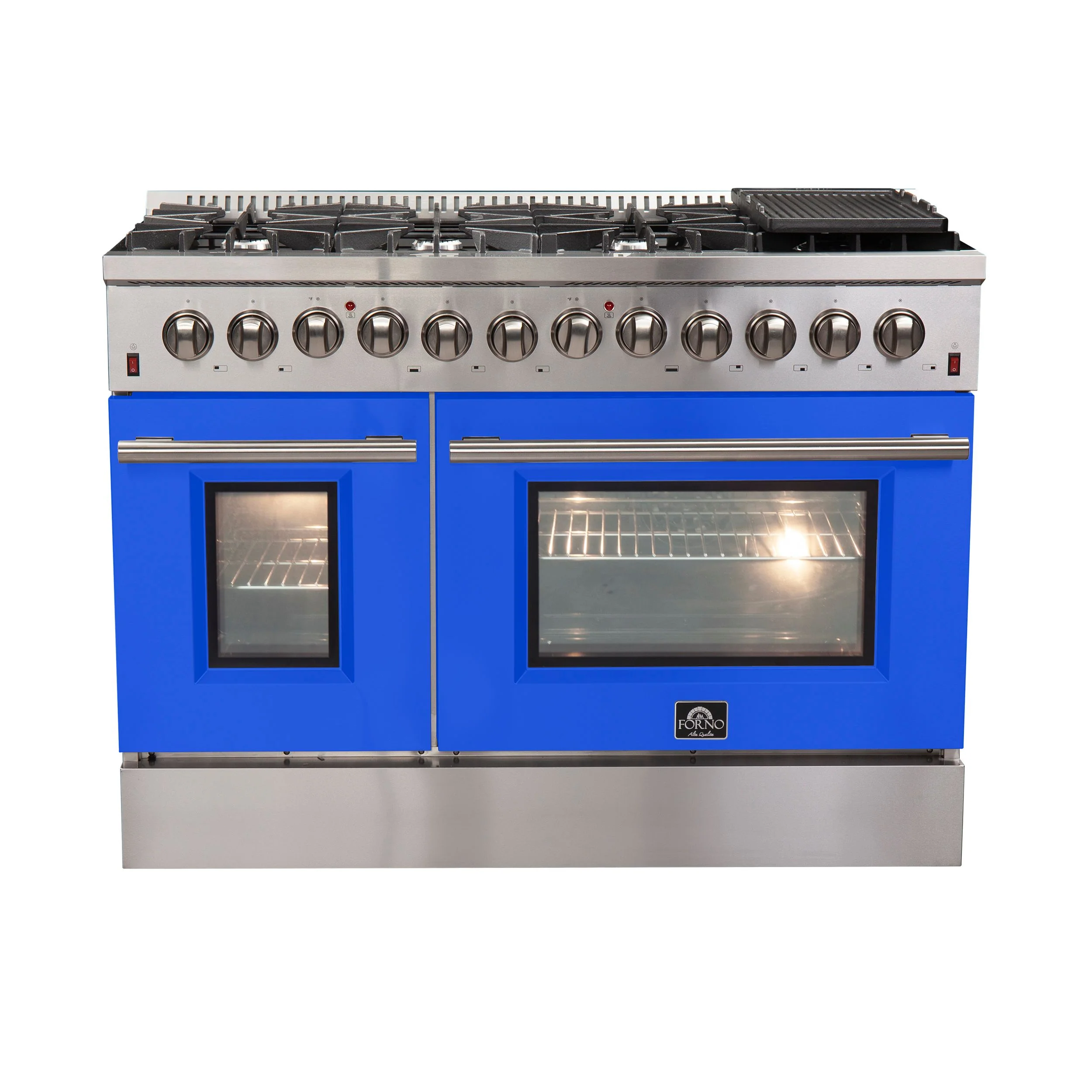 Forno 48 Inch Professional Freestanding Dual Fuel Range in Blue, FFSGS6156-48BLU - Cheap Abt