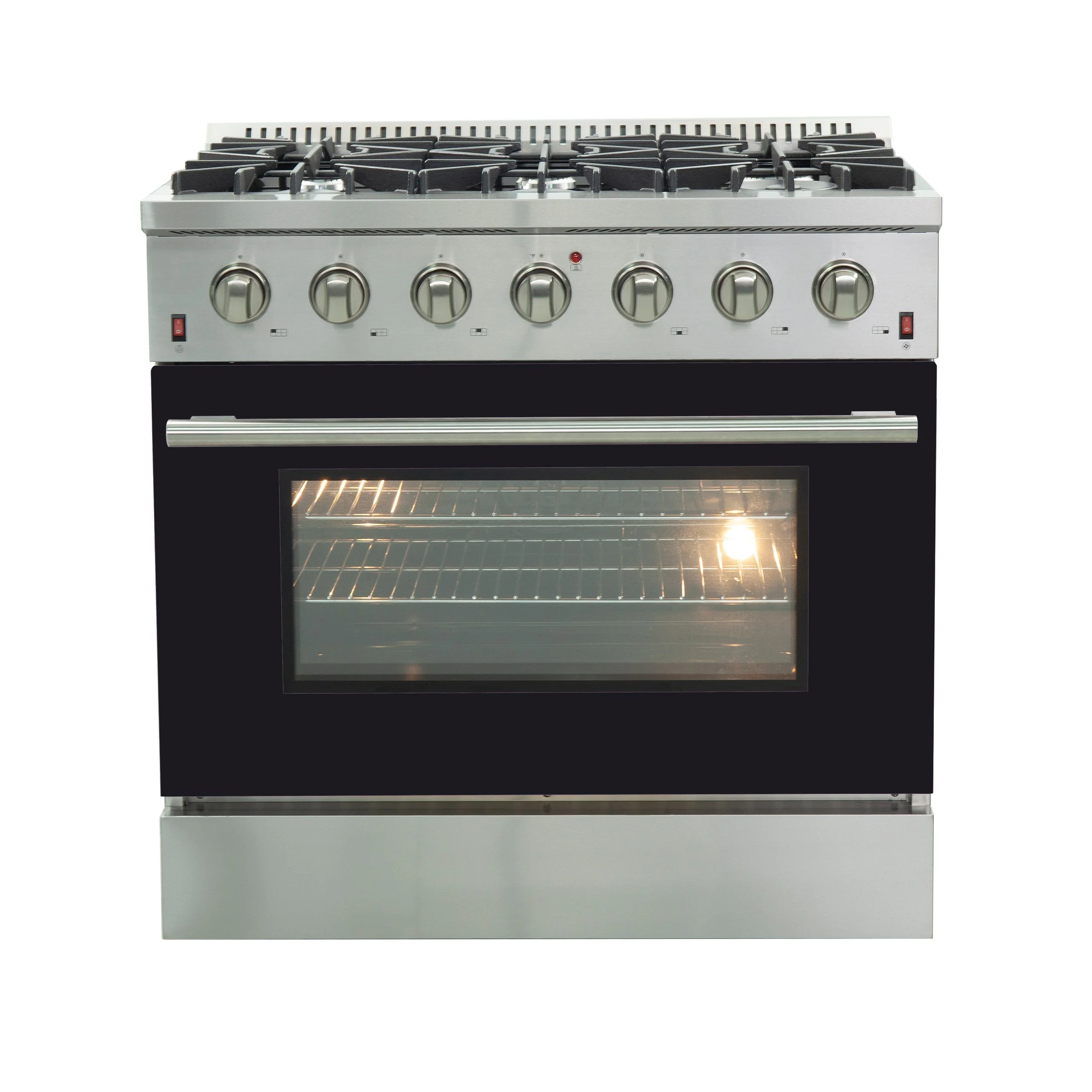 Forno 36 Inch Galiano Professional Freestanding Gas Range in Black, FFSGS6244-36BLK - Cheap Abt