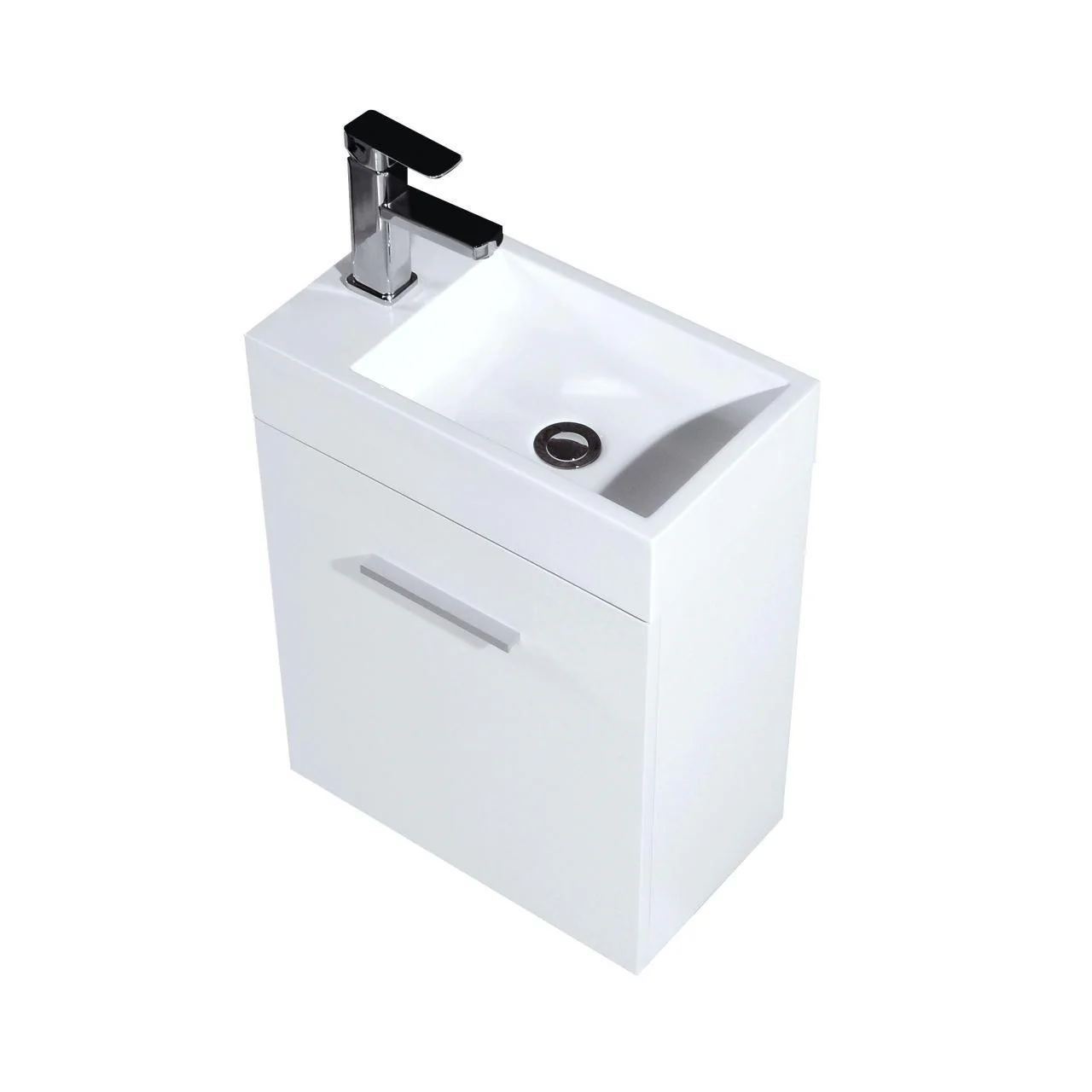 Bliss 18 in. Wall Mount Modern Bathroom Vanity - High Gloss White - Cheap Abt