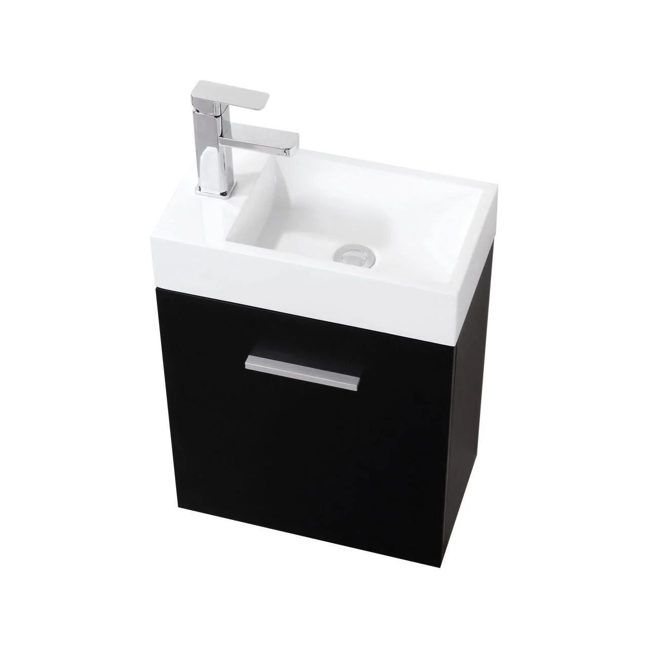 Bliss 18 in. Wall Mount Modern Bathroom Vanity - Black - Cheap Abt