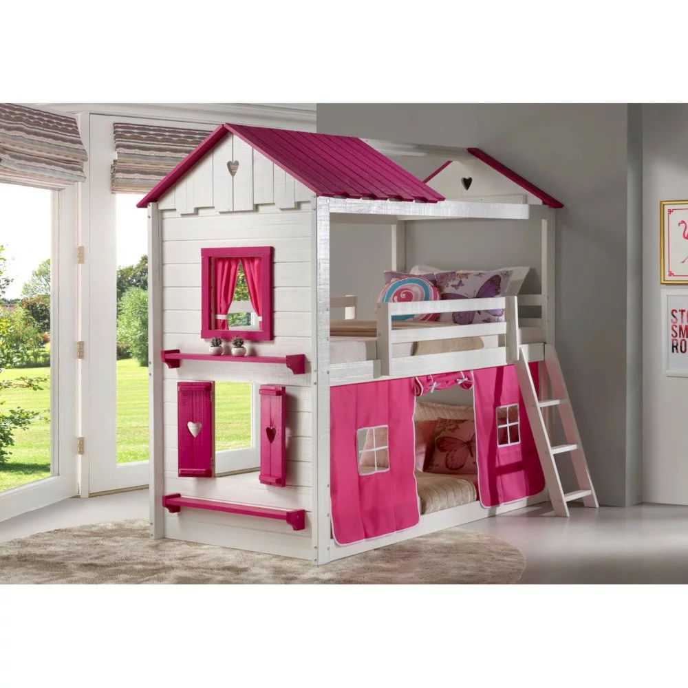 Belen Kox Twin/Twin Sweetheart Bunkbed W/Pink Tent - Cheap Abt