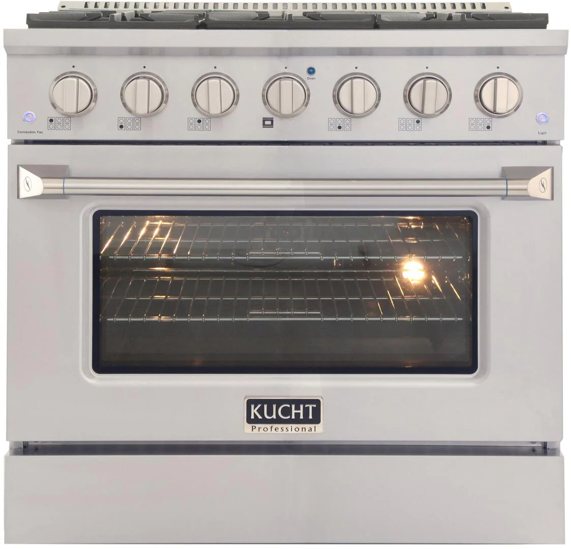 Kucht Professional 36 in. 5.2 cu ft. Natural Gas Range with Silver Knobs, KNG361-S - Cheap Abt