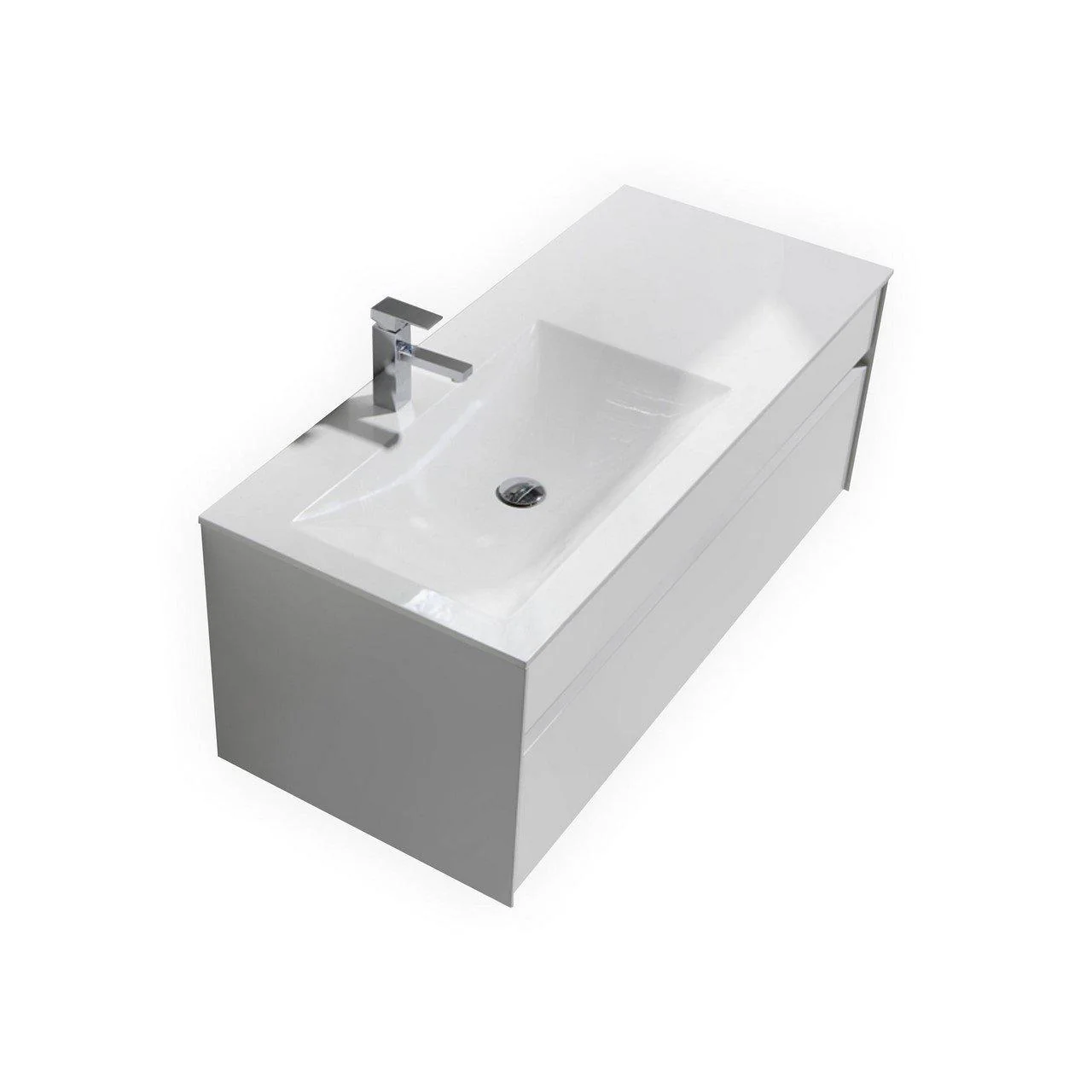 KubeBath Fitto 48 in. Gloss White Wall Mount Modern Bathroom Vanity - Single Sink, S1200SGW - Cheap Abt