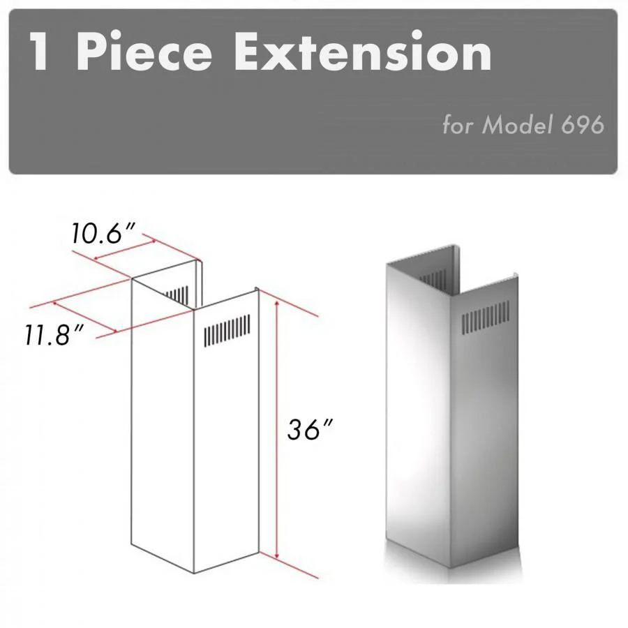 ZLINE 1 Piece Chimney Extension for 10ft Ceiling (1PCEXT-696) - Cheap Abt