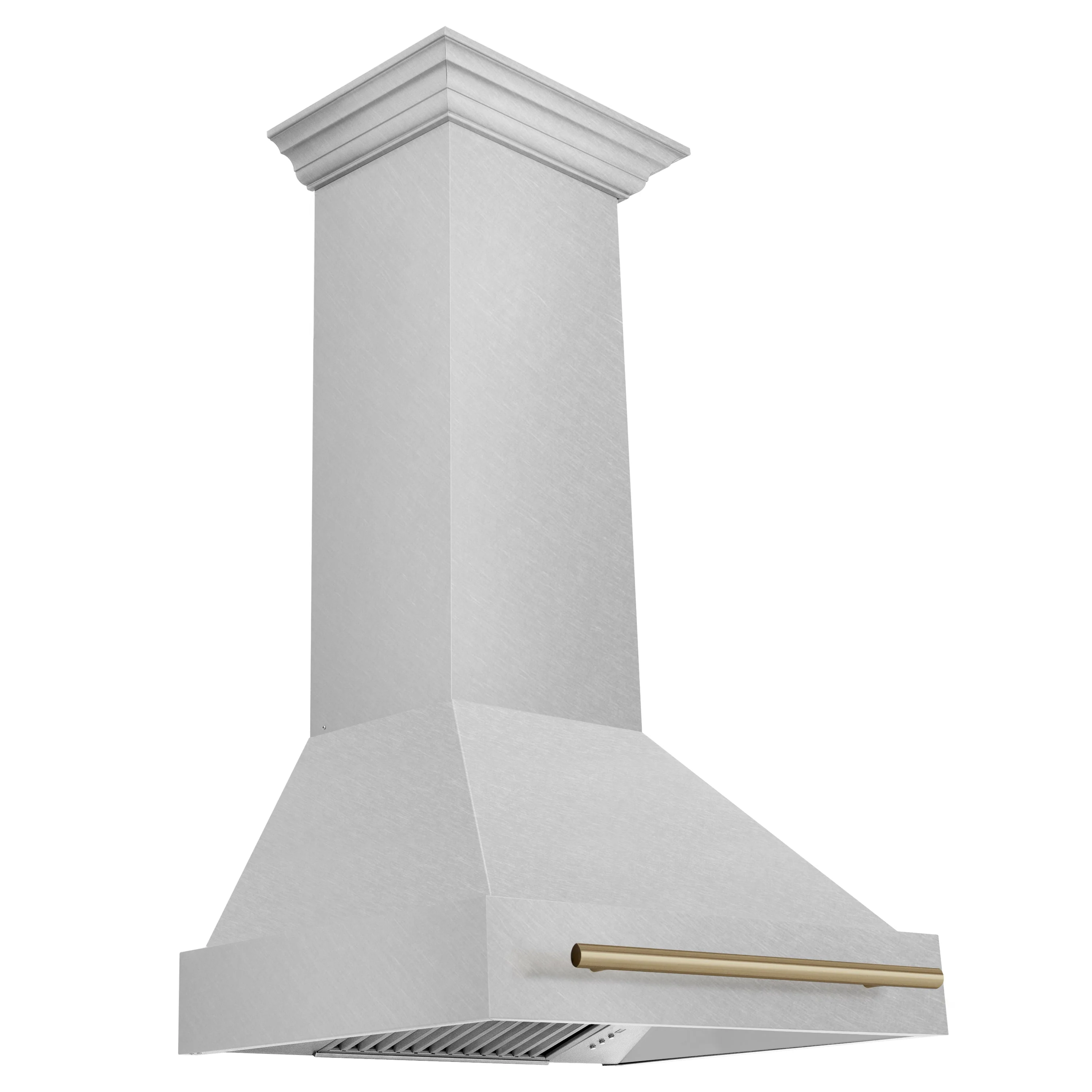 ZLINE 30 Inch Autograph Edition DuraSnow® Range Hood with DuraSnow® Shell and Champagne Bronze Handle, 8654SNZ-30-CB - Cheap Abt