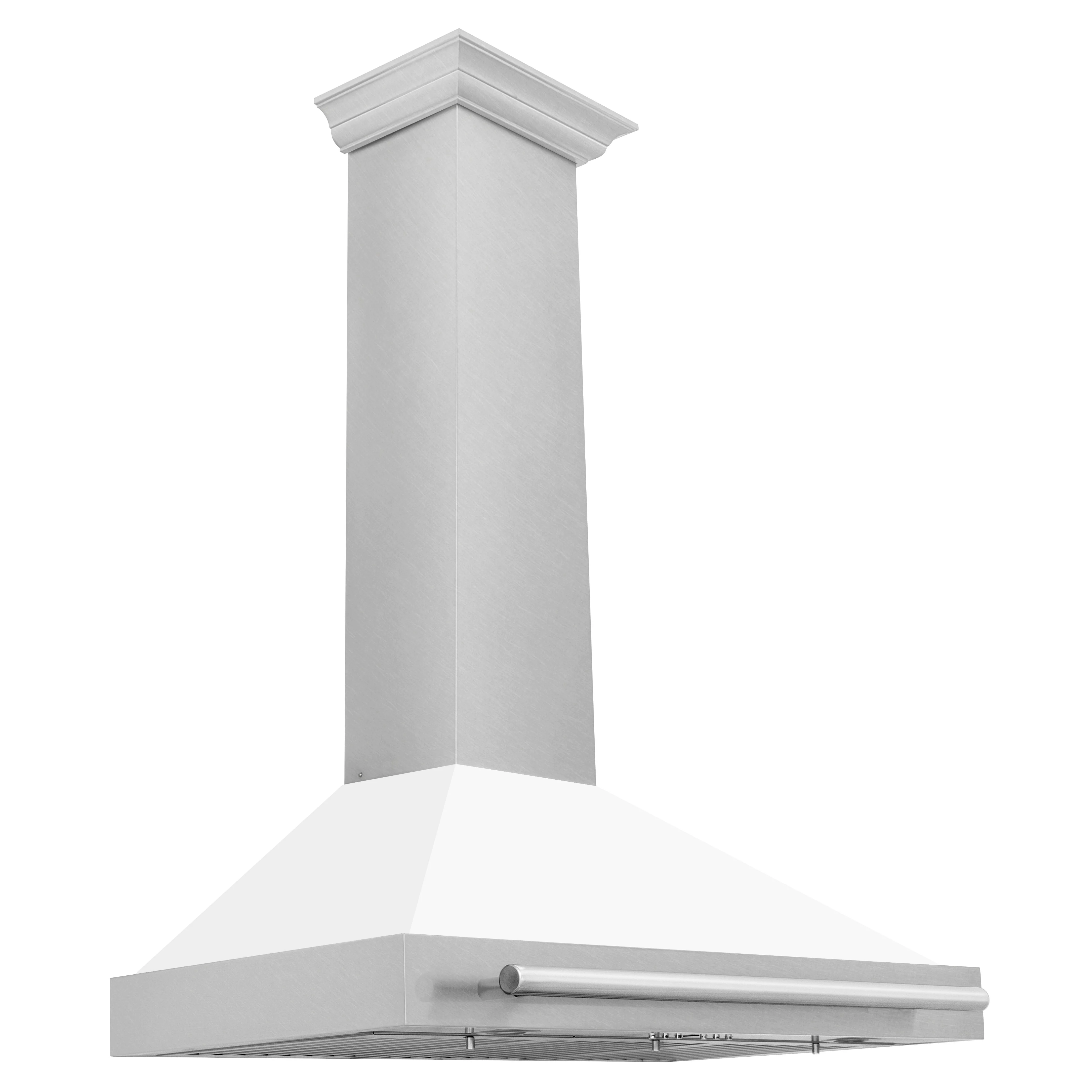 ZLINE 36 Inch DuraSnow® Stainless Steel Range Hood with White Matte Shell and Stainless Steel Handle, KB4SNX-WM-36 - Cheap Abt