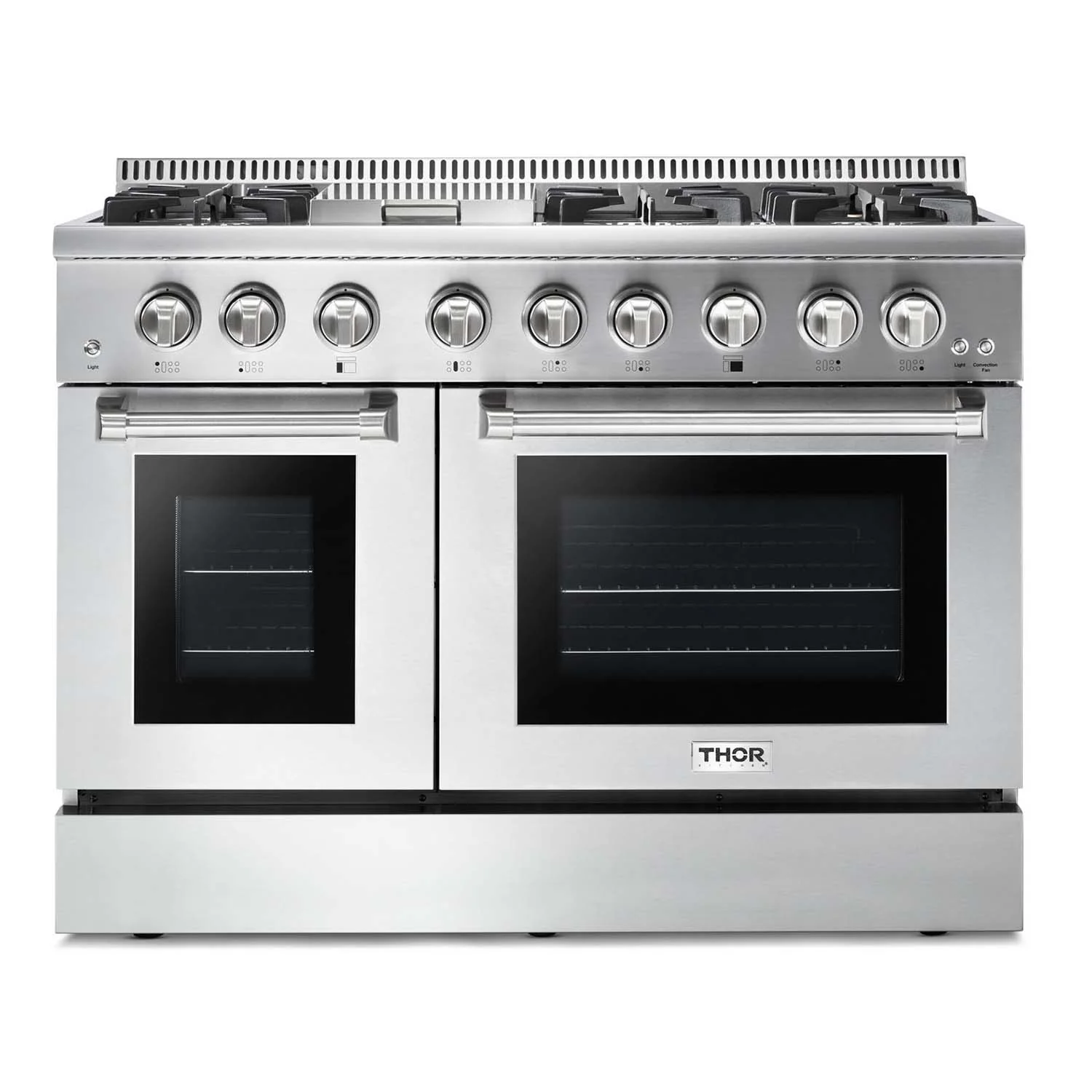 Thor Kitchen 48 in. Natural Gas Burner, Electric Oven 6.7 cu. ft. Range in Stainless Steel, HRD4803U - Cheap Abt