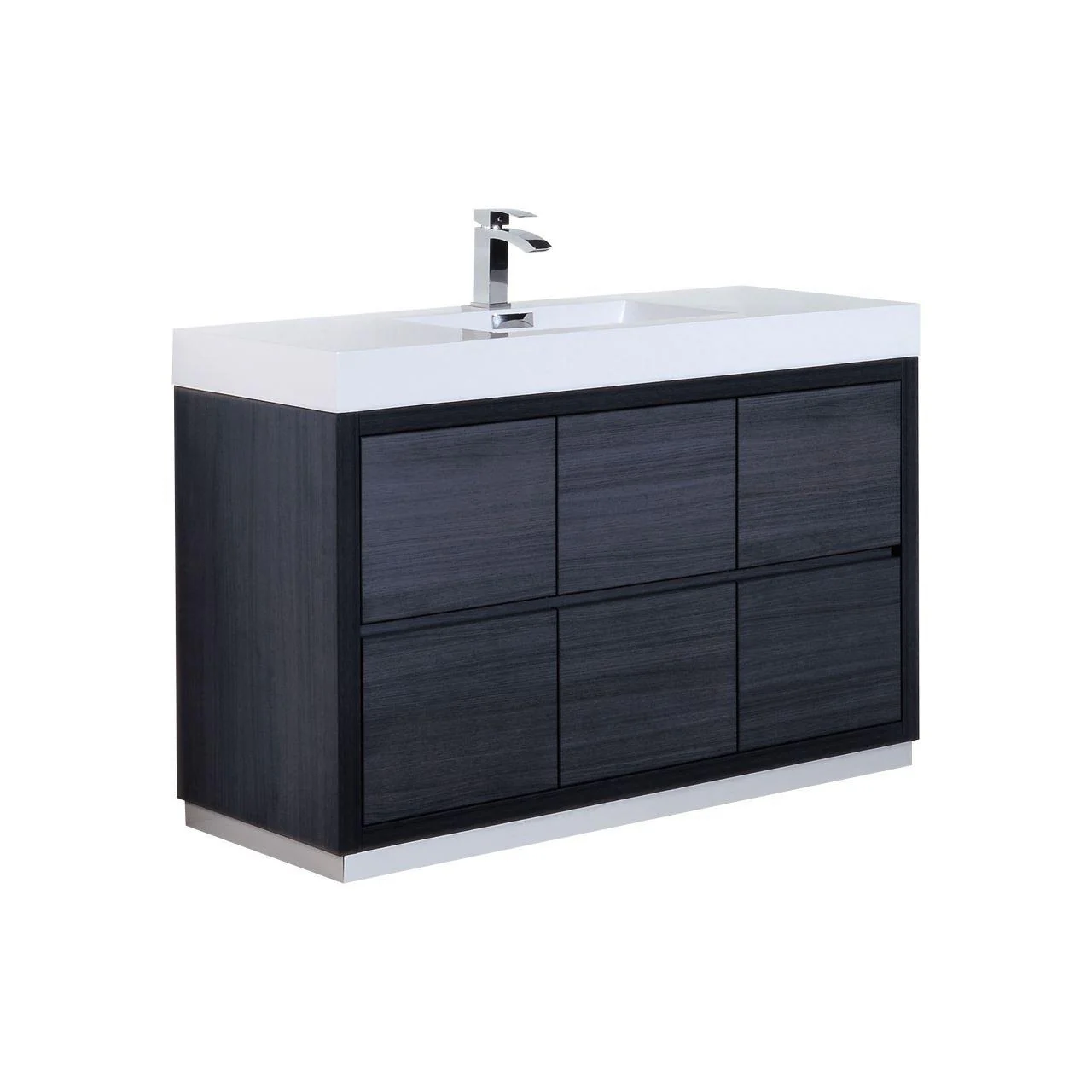 KubeBath Bliss 60 in. Single Sink Free Standing Modern Bathroom Vanity - Gray Oak, FMB60S-GO - Cheap Abt