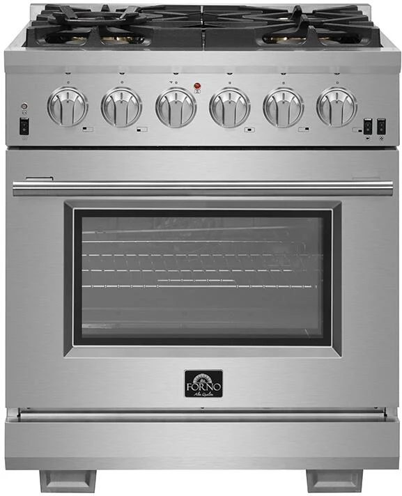 Forno 30″ Pro Series Capriasca Gas Burner / Electric Oven in Stainless Steel 5 Italian Burners, FFSGS6187-30 - Cheap Abt