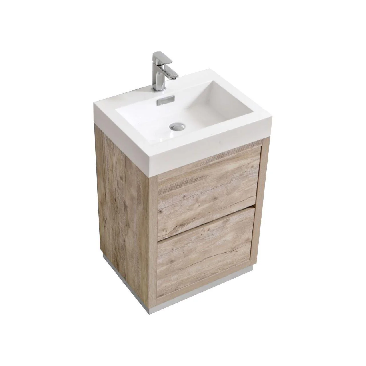KubeBath Bliss 24 in. Free Standing Modern Bathroom Vanity - Nature Wood, FMB24-NW - Cheap Abt