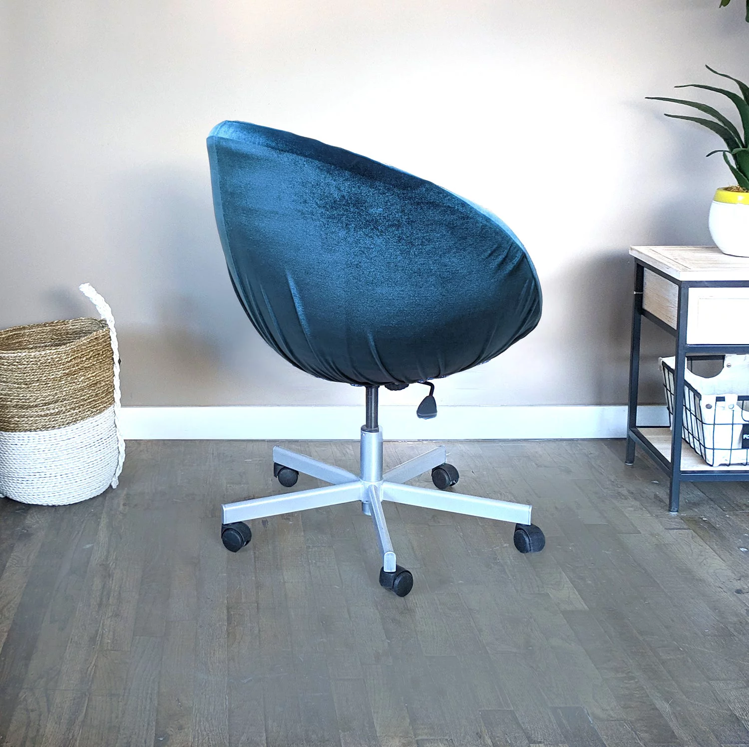 Compatible with IKEA SKRUVSTA Navy Blue Velvet Chair Slip Cover - Cheap Abt
