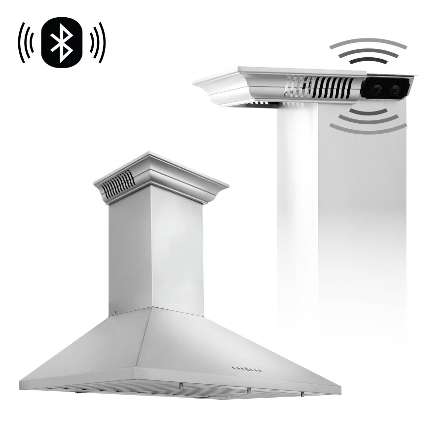 ZLINE 30 in. Stainless Steel Wall Range Hood with Built-in CrownSound® Bluetooth Speakers, KL2CRN-BT-30 - Cheap Abt