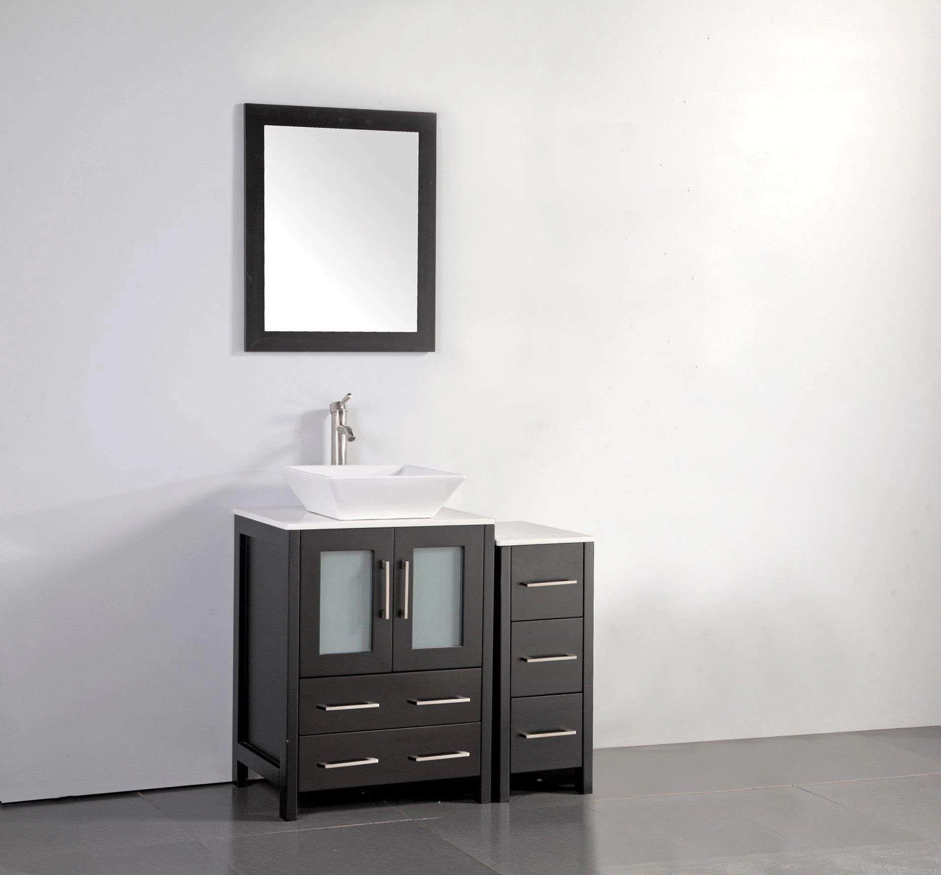 Vanity Art 36 in. Bathroom Vanity in Espresso with Single Basin Vanity Top in White Ceramic and Mirror, VA3124-36E - Cheap Abt